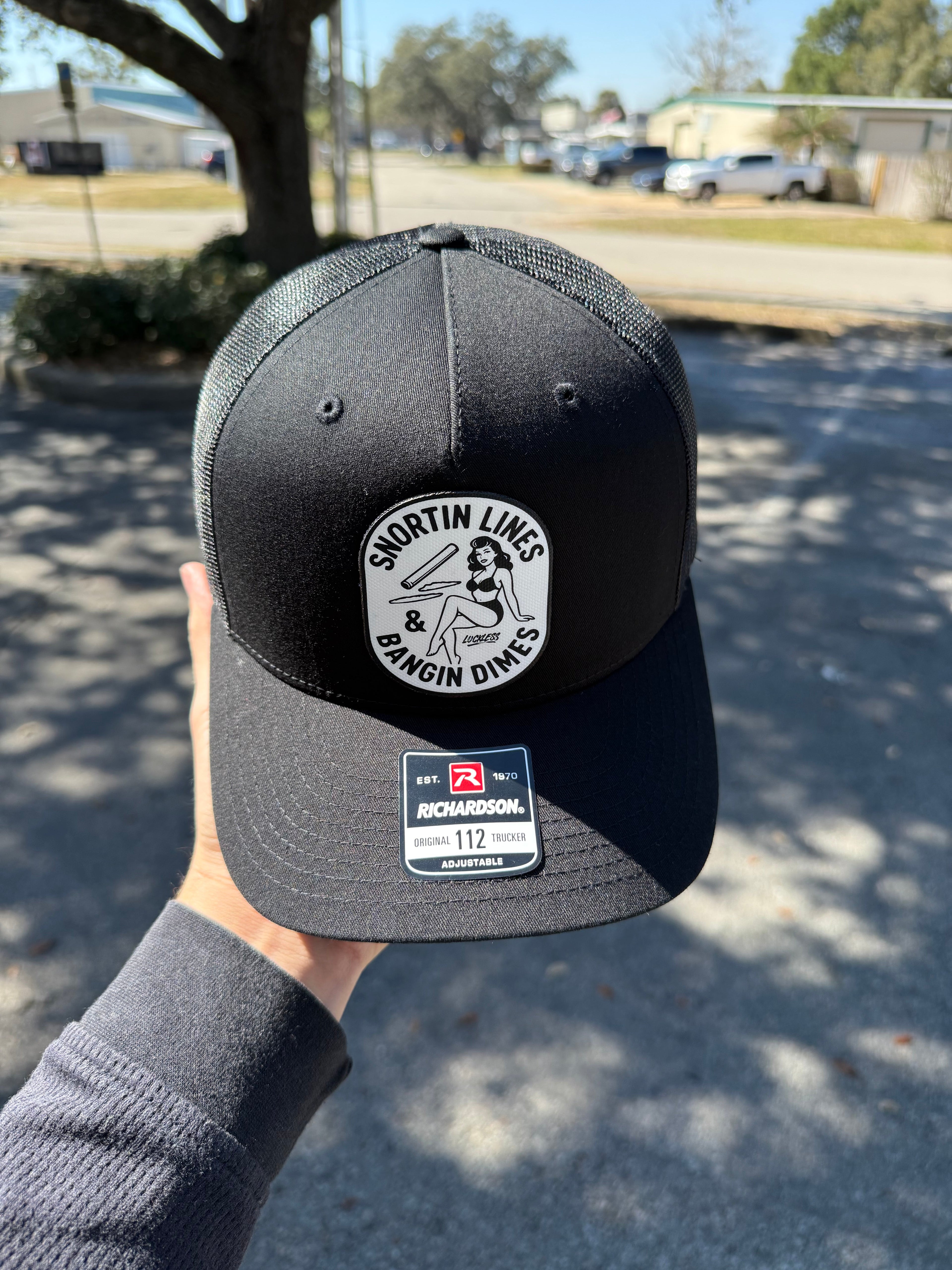 Lines and Dimes Canvas Patch Trucker