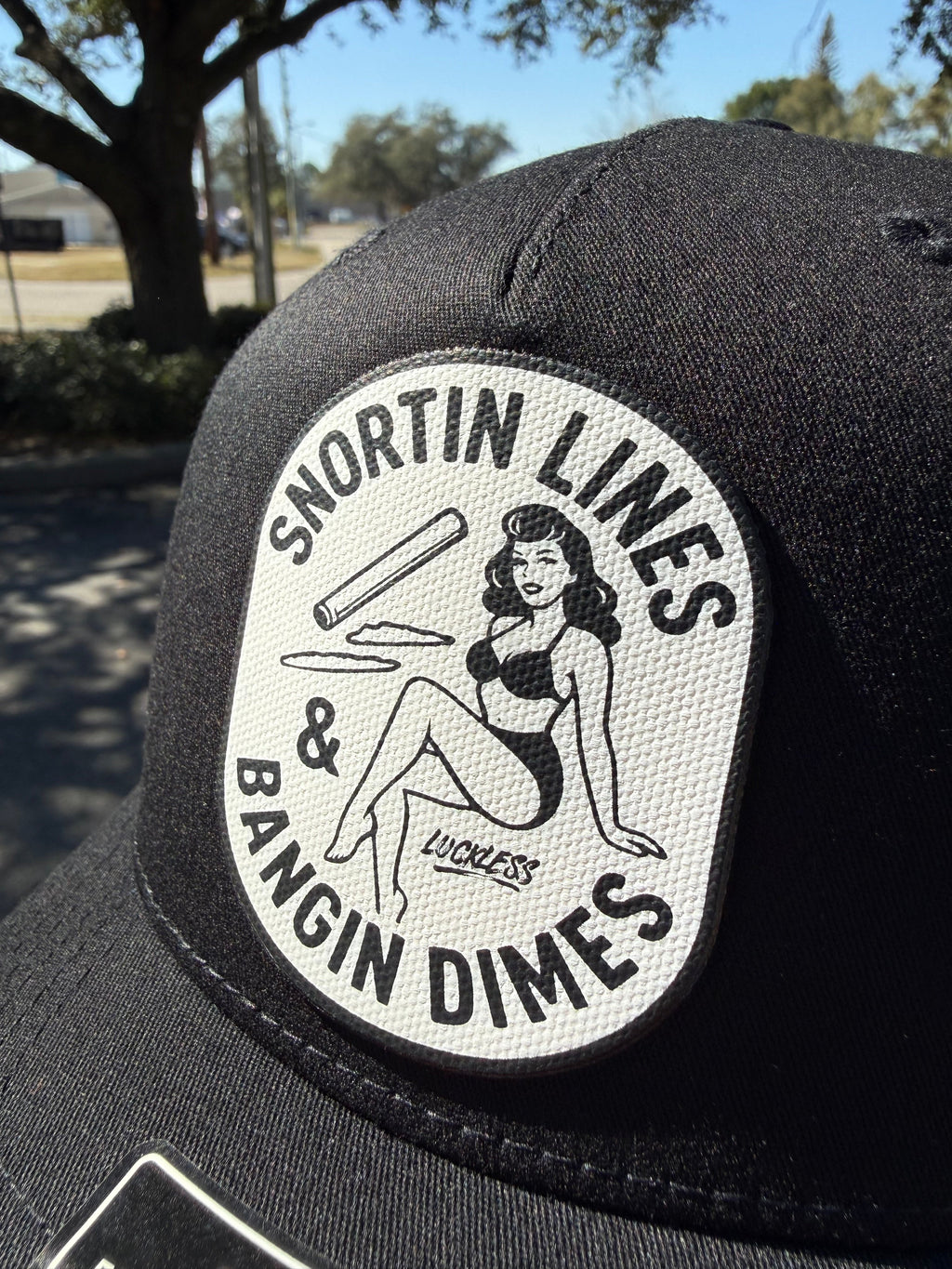 Lines and Dimes Canvas Patch Trucker