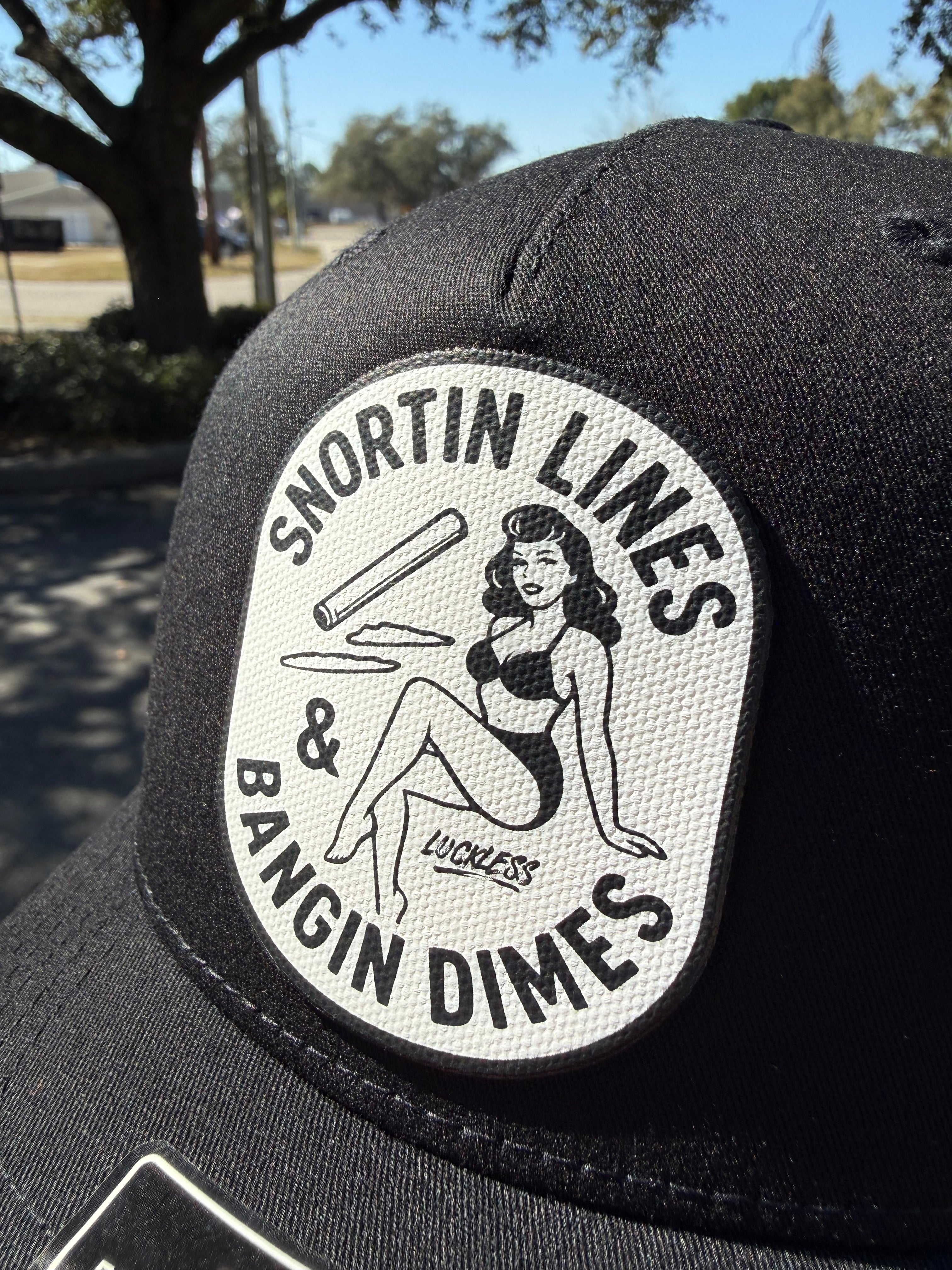 Lines and Dimes Canvas Patch Trucker