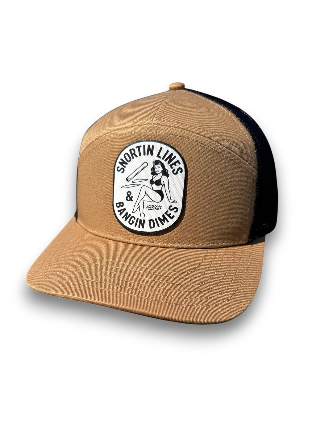 Lines and Dimes Canvas Patch Trucker