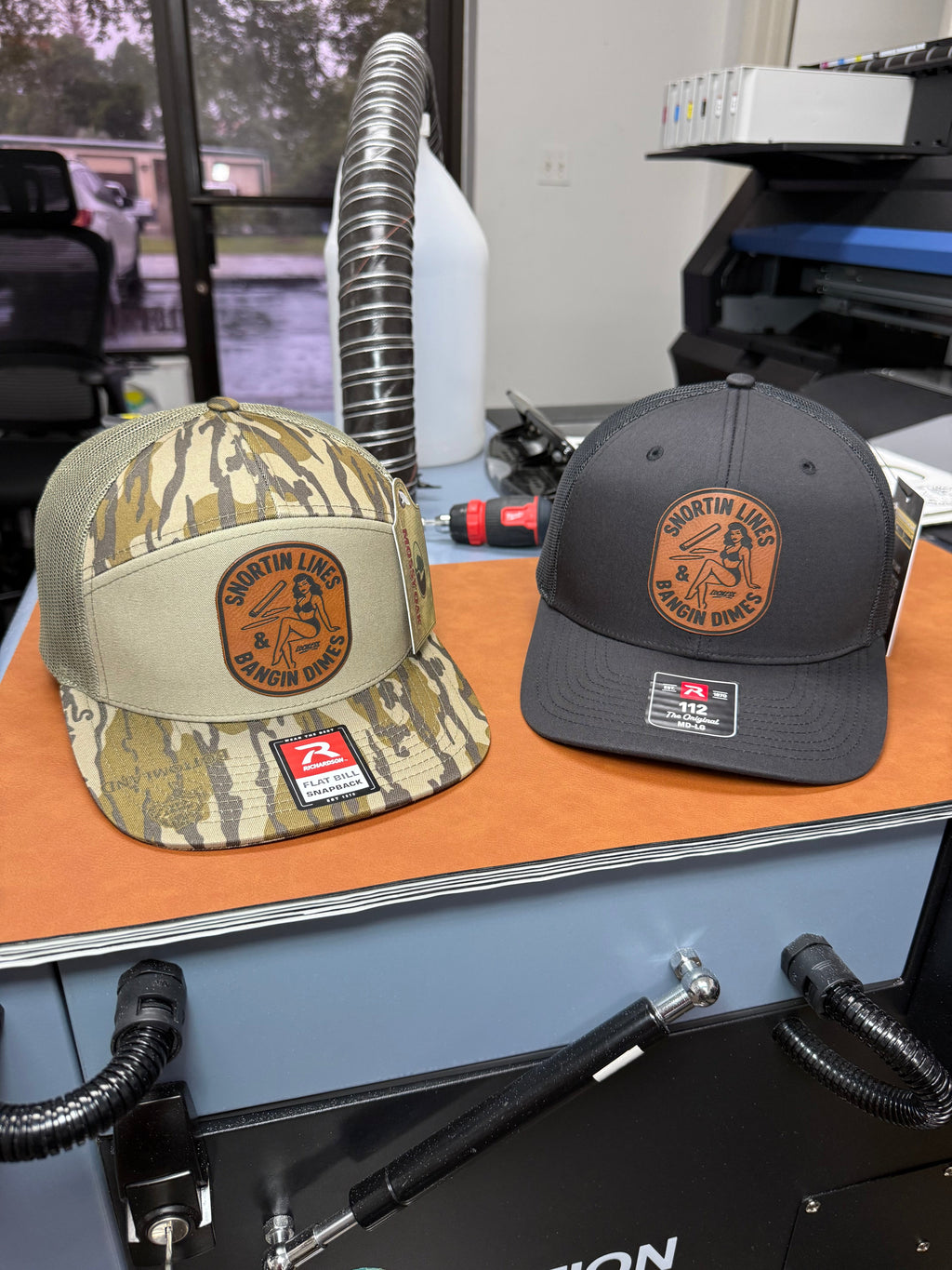 Lines and Dimes | Rawhide Leather Patch Hat Black