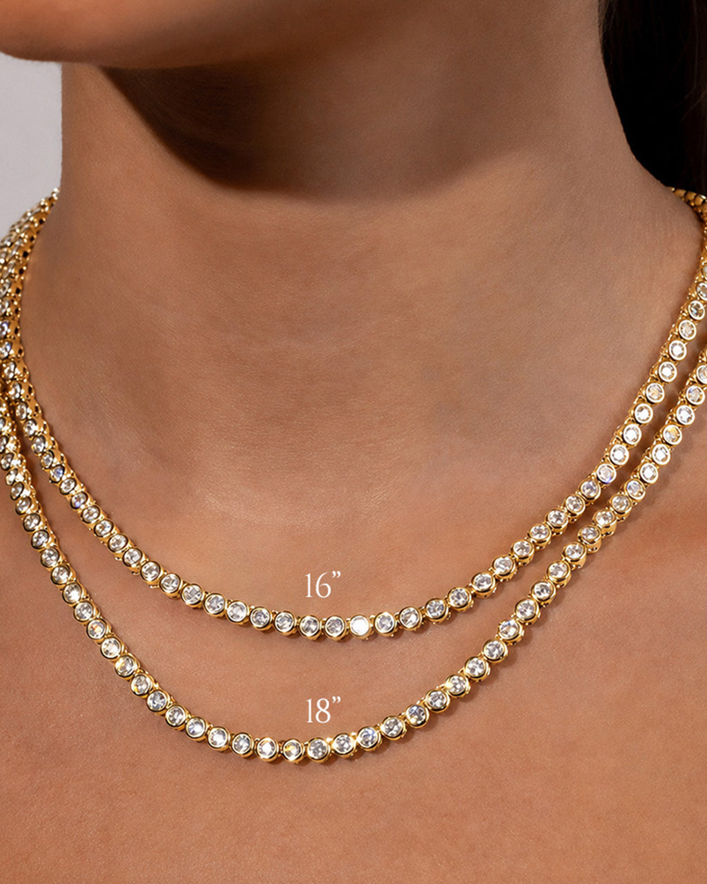 Helene Bezel CZ Tennis Necklace