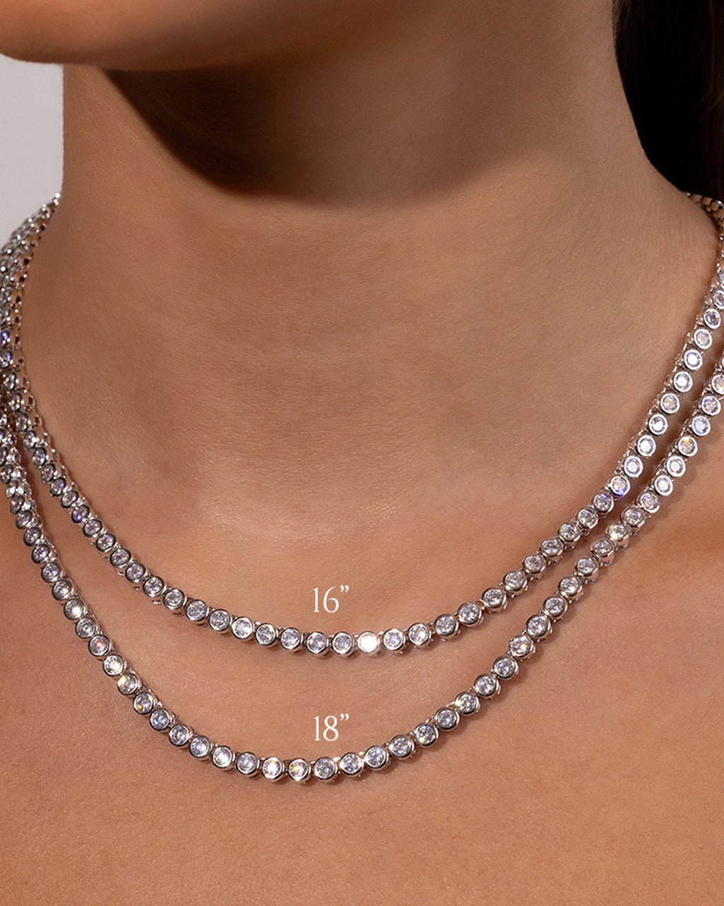 Helene Bezel CZ Tennis Necklace