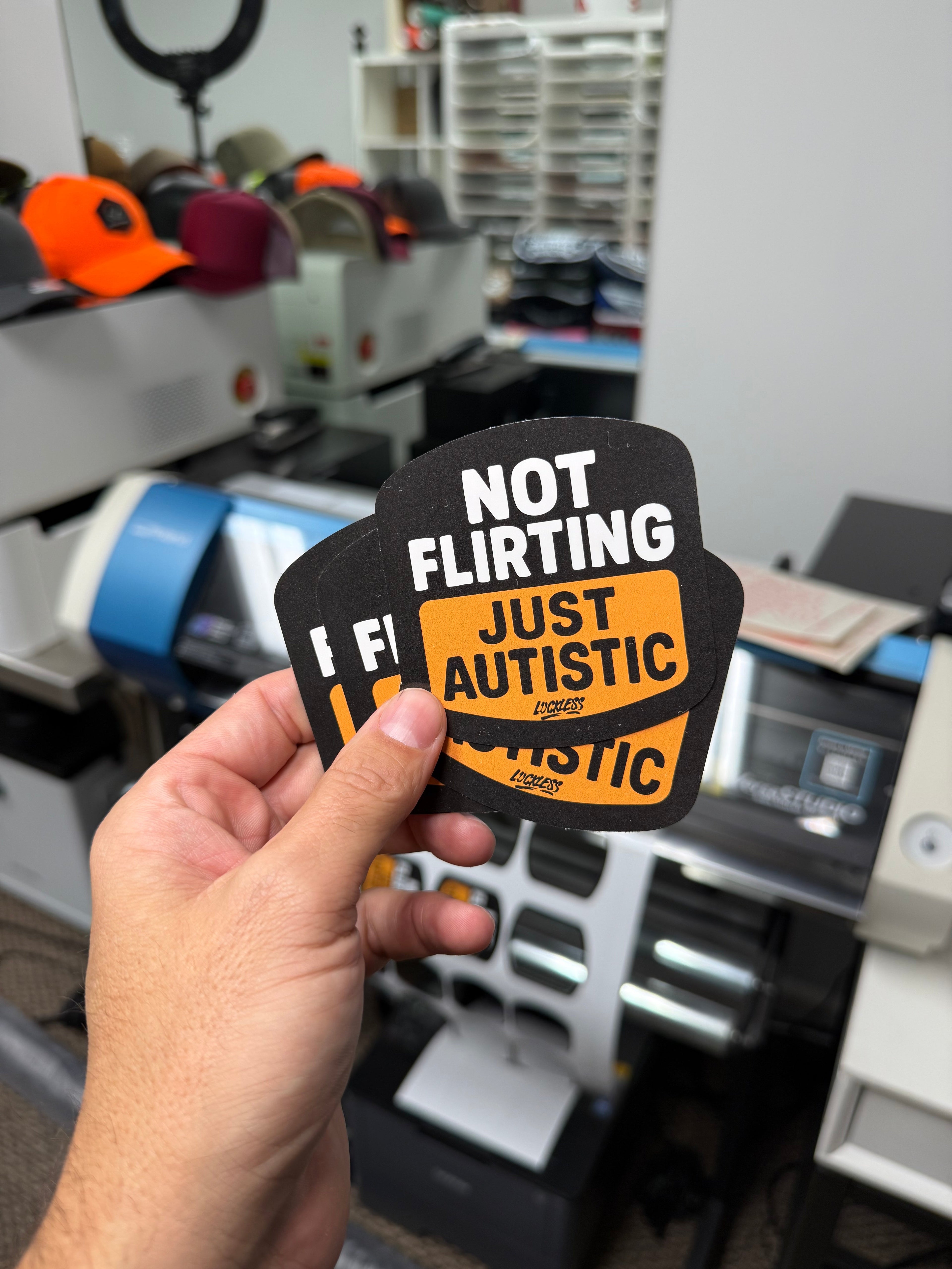 Not Flirting Just Autistic Sticker Decal