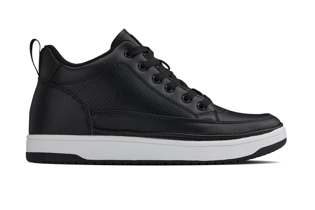 CALTO - Q271  - 2 Inches Taller (Black Noir) - Elevated Leatherette Micro-Perforated Sneakers