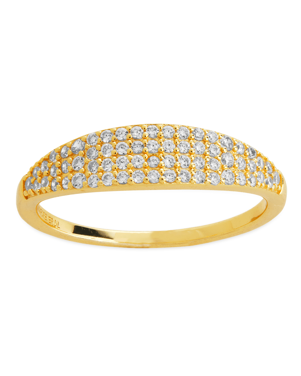 Sterling Silver Pave Signet Ring