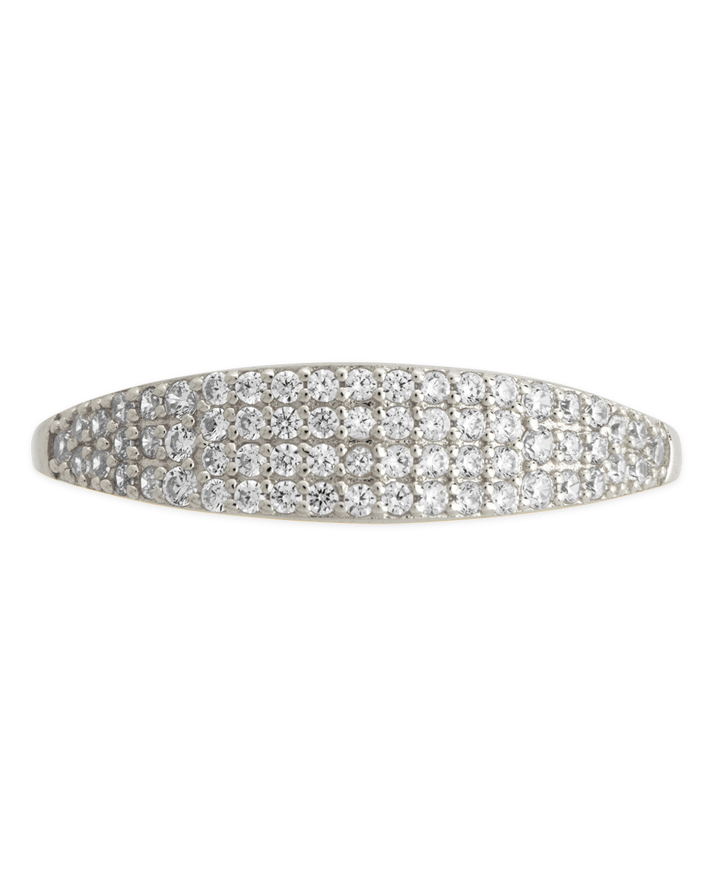 Sterling Silver Pave Signet Ring
