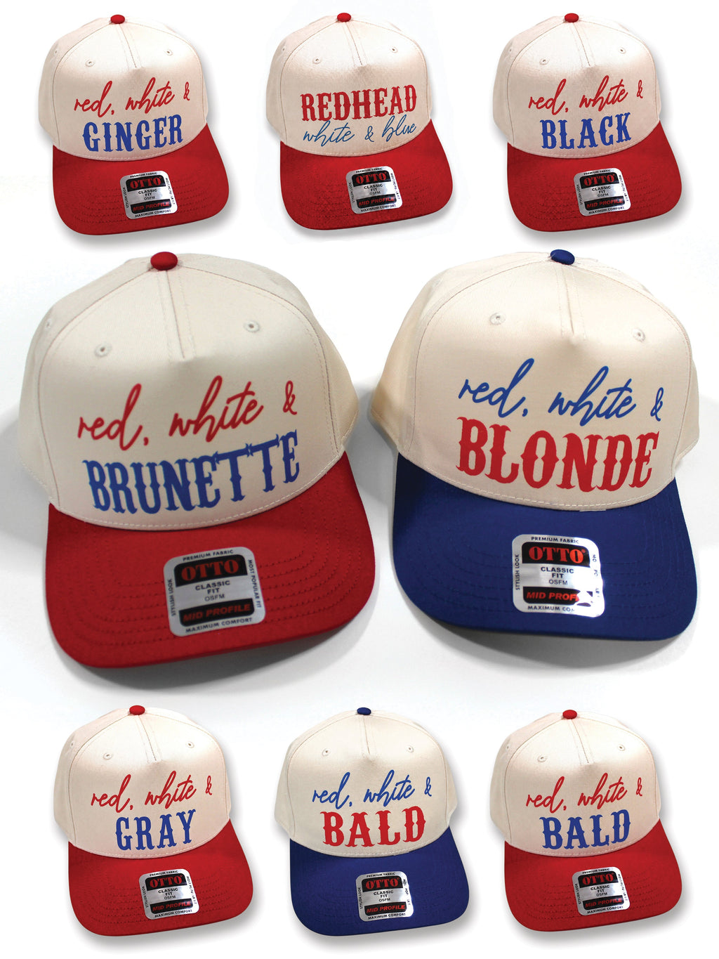 Red, White and Hair Color Snapback