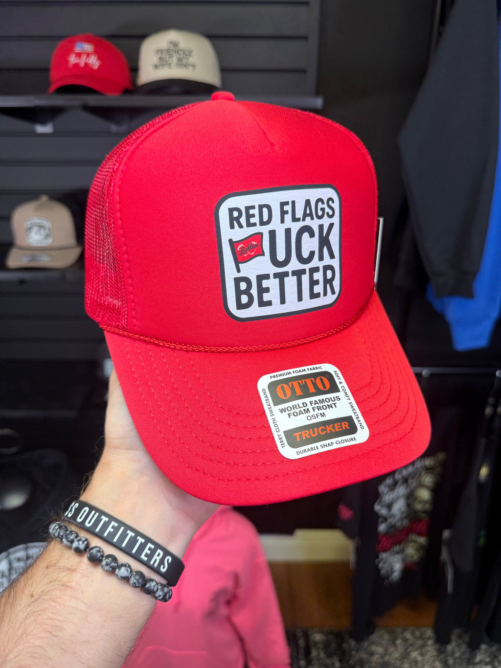 Red Flags Fuck Better Trucker Hat