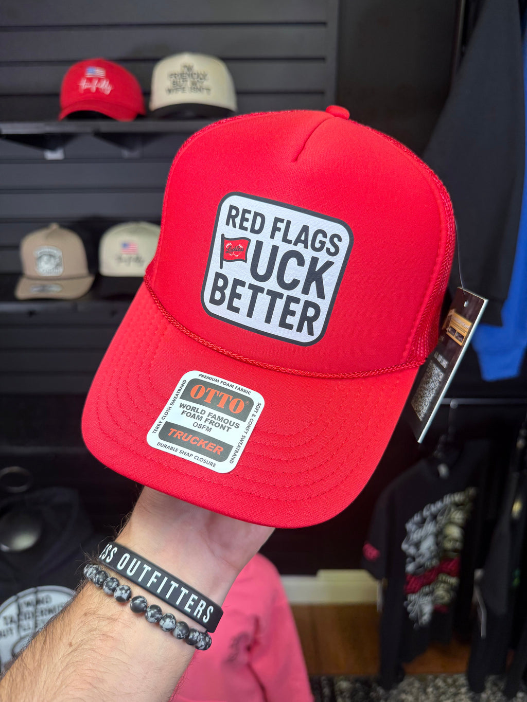 Red Flags Fuck Better Trucker Hat