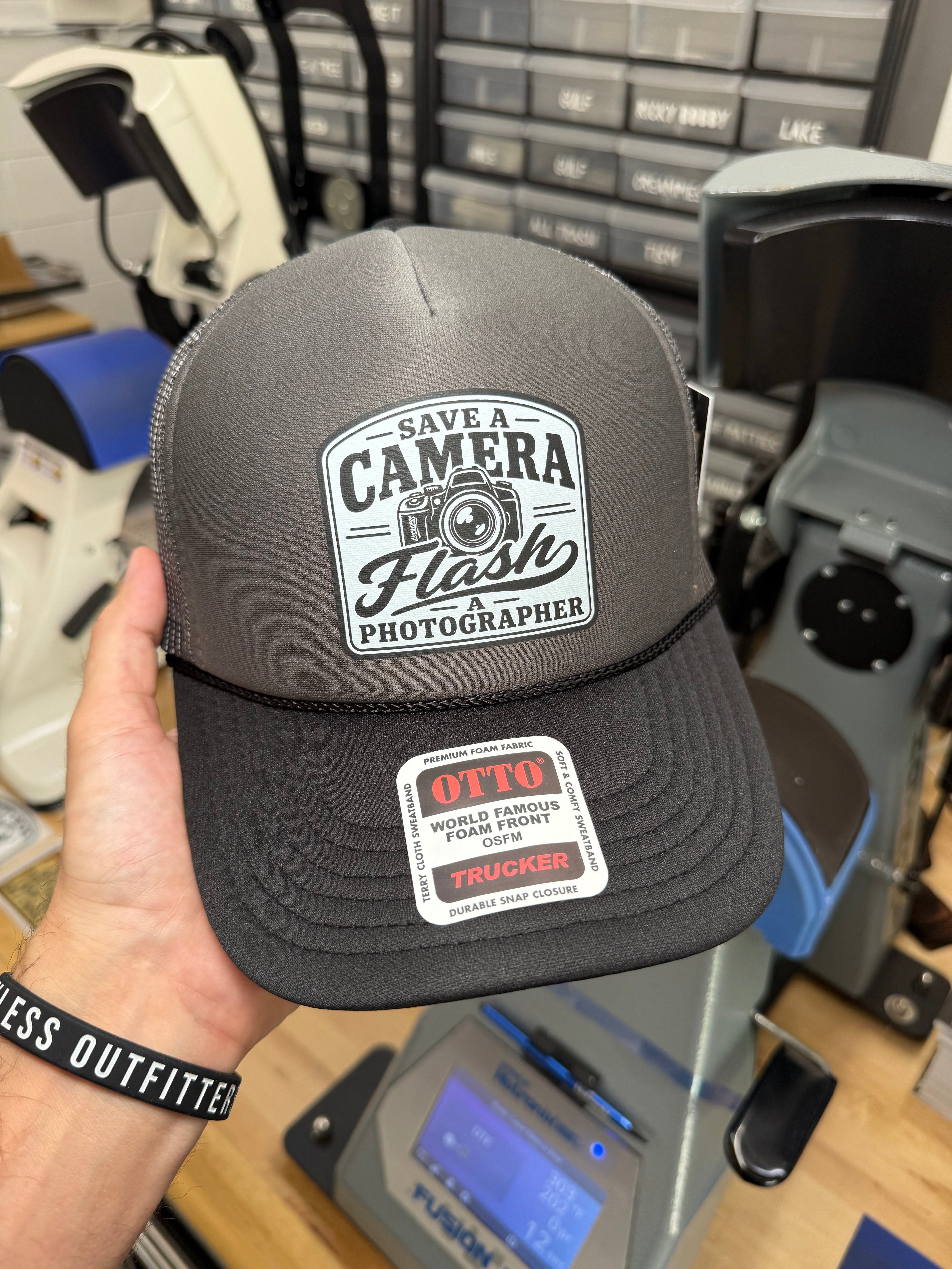 Save A Camera Flash A Photographer Trucker Hat