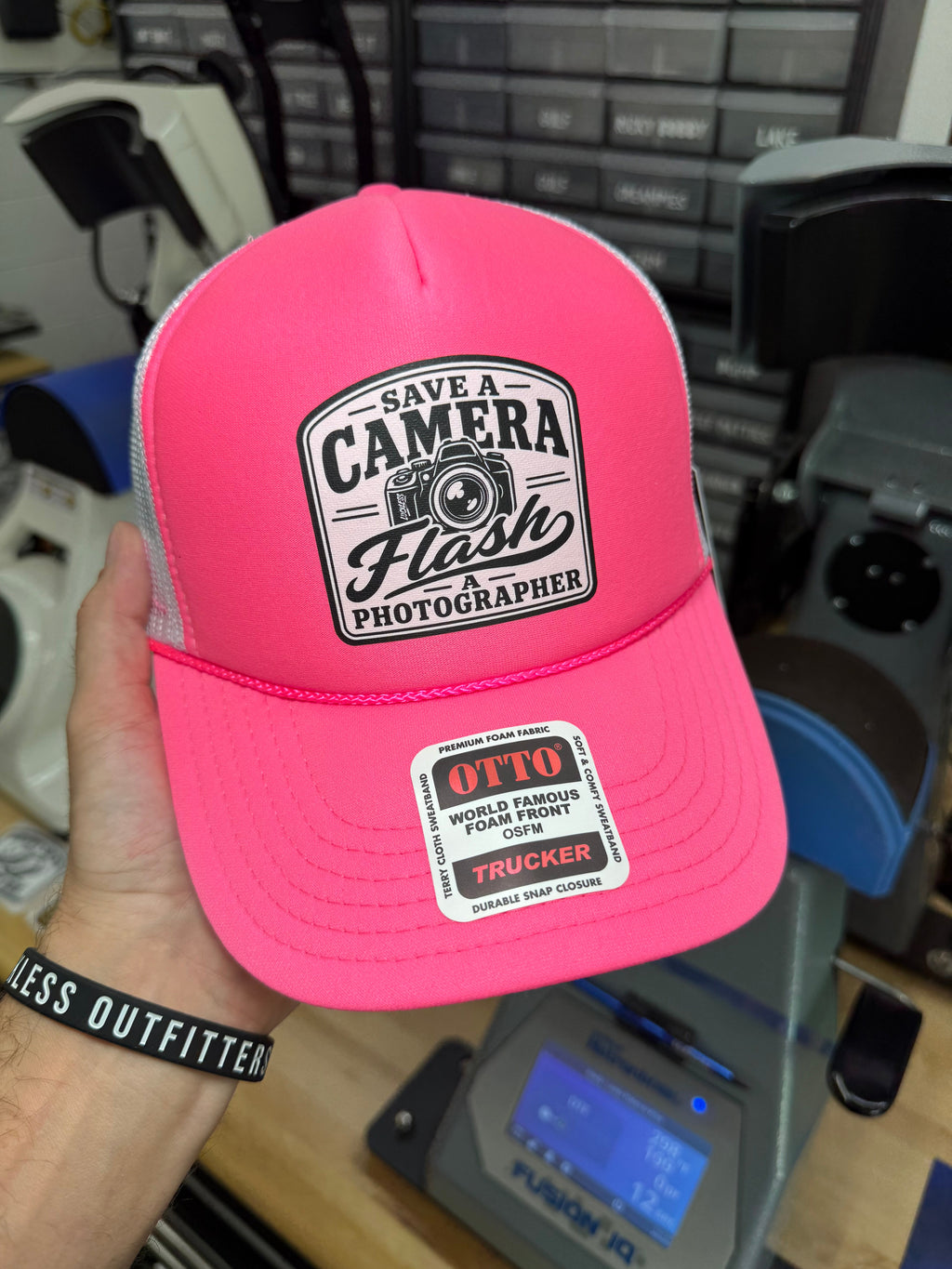 Save A Camera Flash A Photographer Trucker Hat