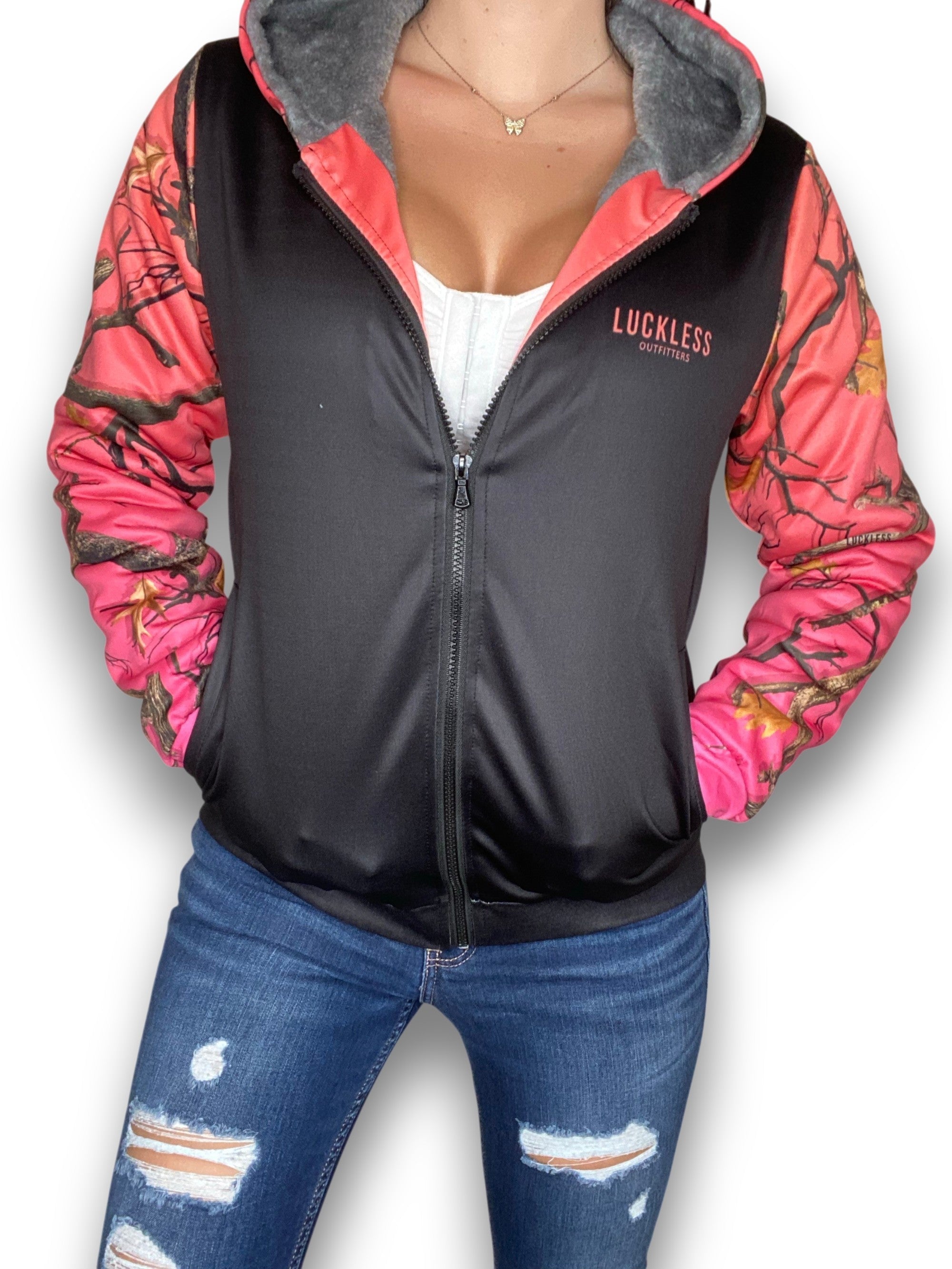 SUN KISSED CAMO HEAVY ZIP FLEECE HOODIE