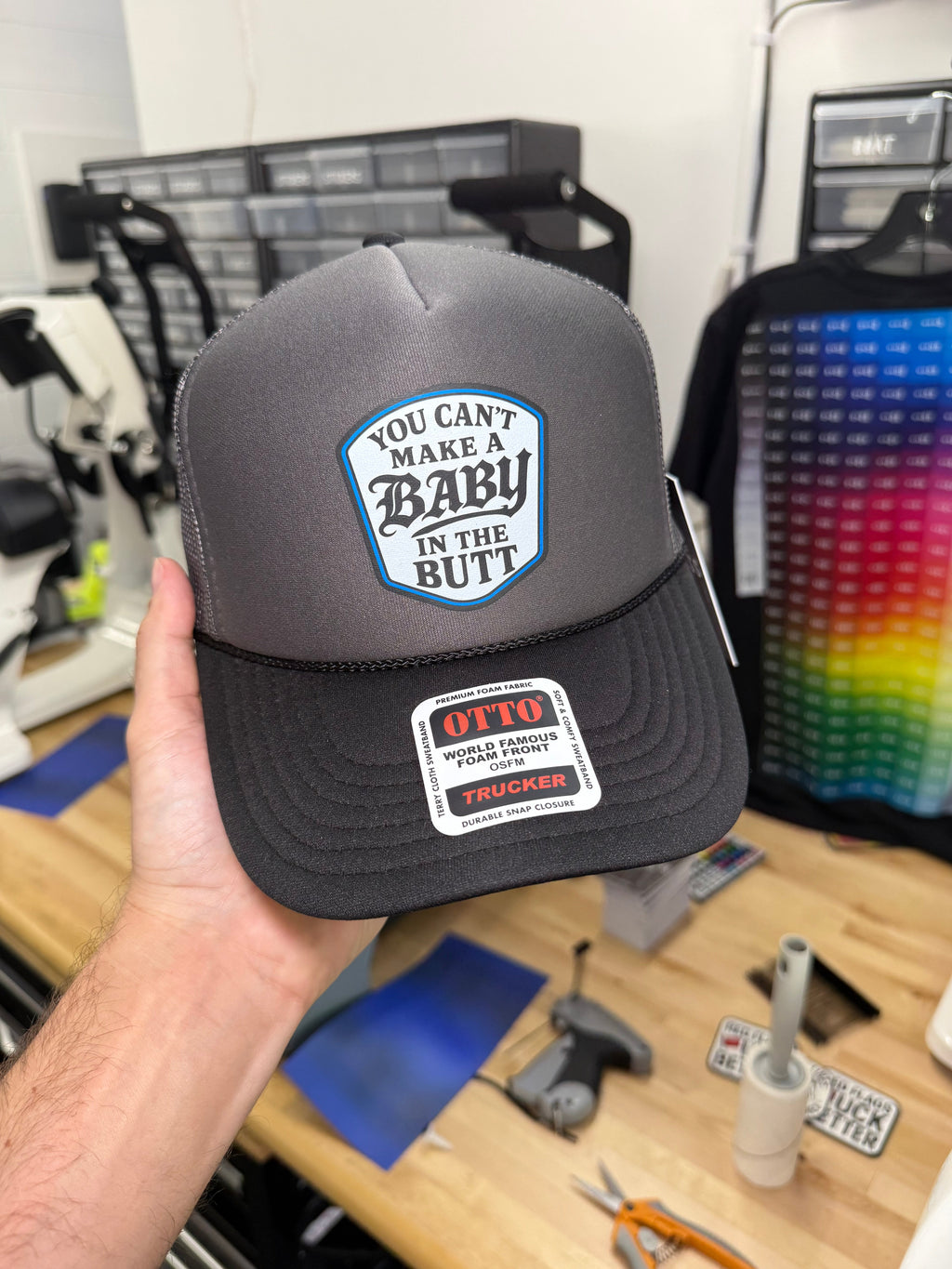 You Cant Make A Baby In The Butt Trucker Hat