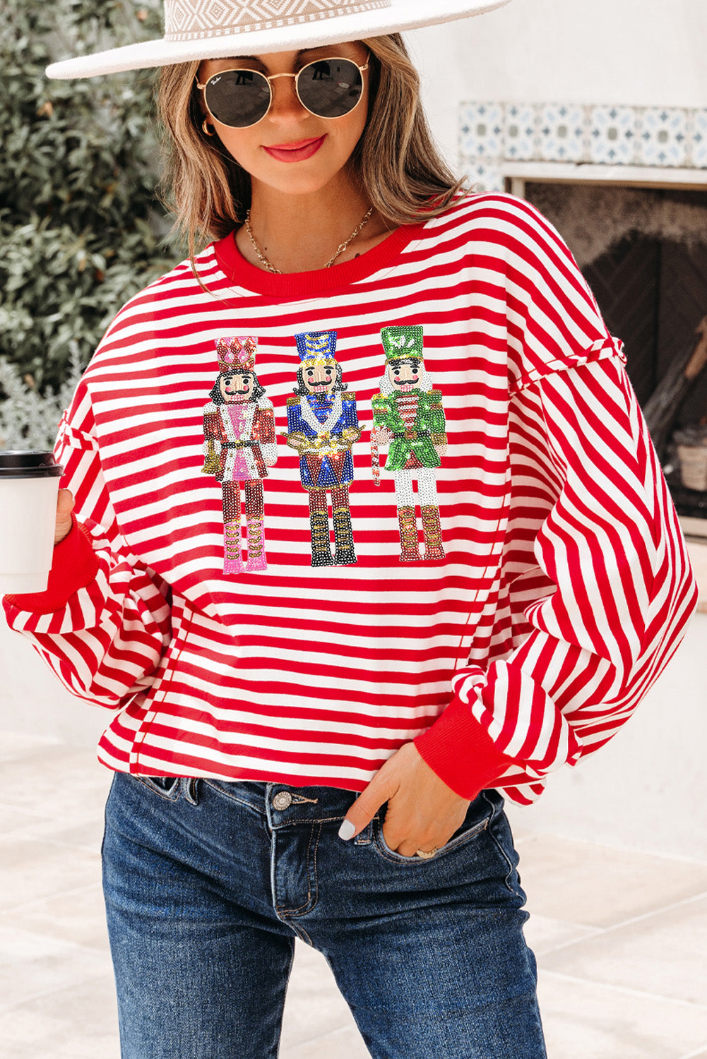Elizabeth Patched Drop Shoulder Top