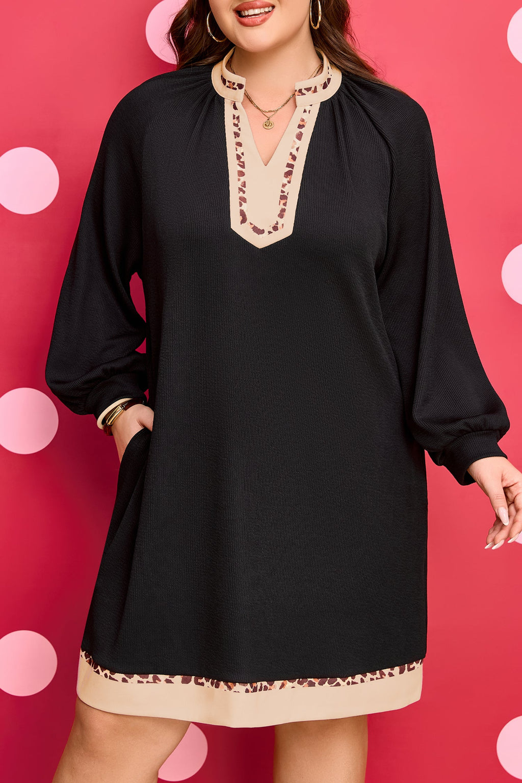 Ainsley Block Trim Ribbed PLUS Dress