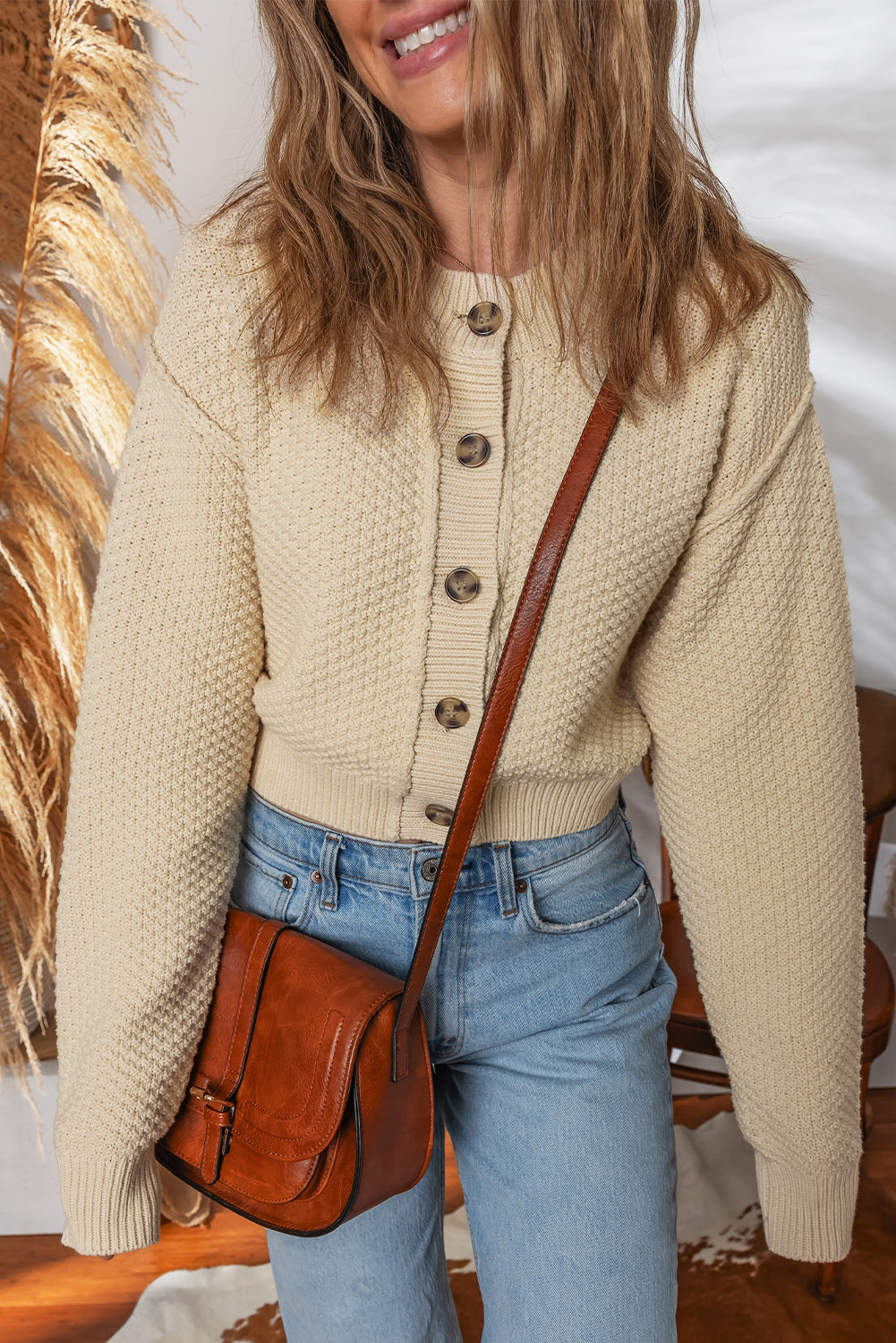 Sofia Front Cropped Cardigan Sweater