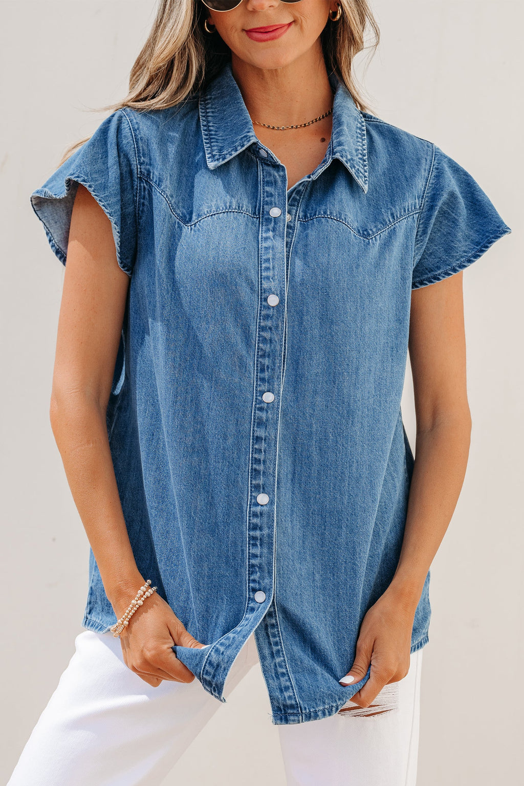 Keyla Ruffled Short Sleeve Shirt