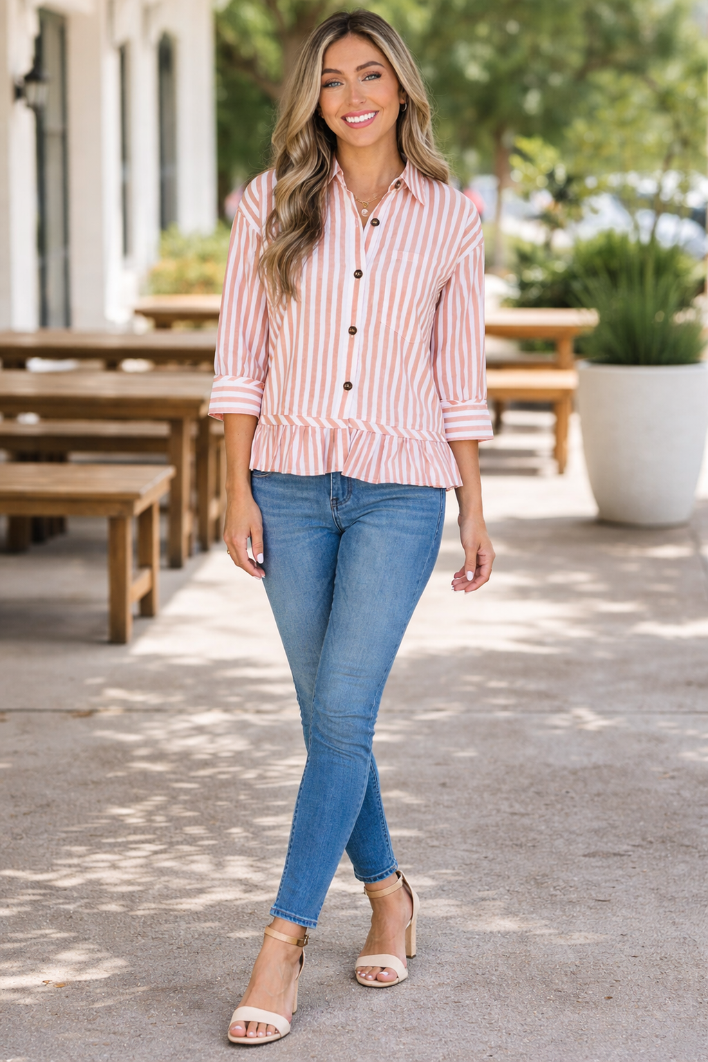 Tiffany Sleeve Ruffle Hem Shirt