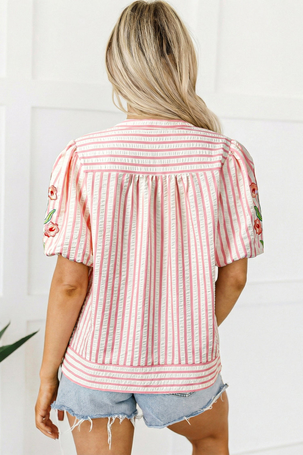 Imani Embroidered Puff Sleeve Blouse