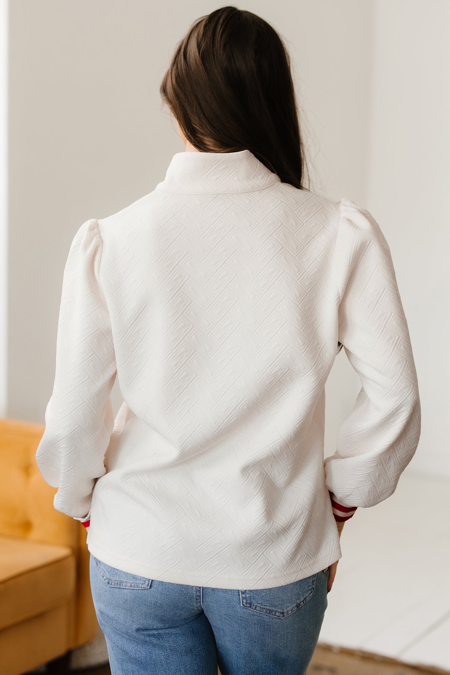 Danna Zipped Collar Pullover Top