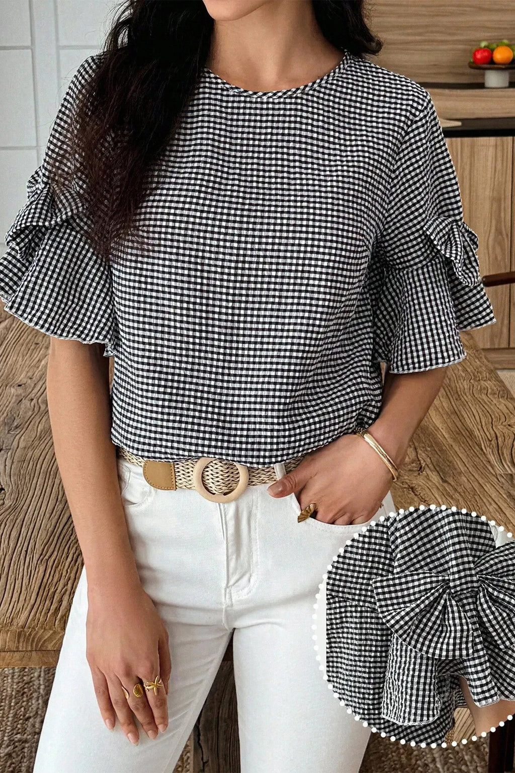 Carolina Ruffled Half Sleeve Blouse