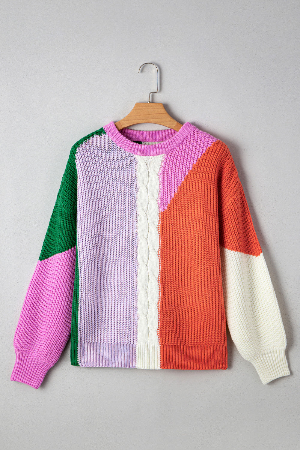 Hailey Textured Knit Drop Shoulder Loose Fit Sweater