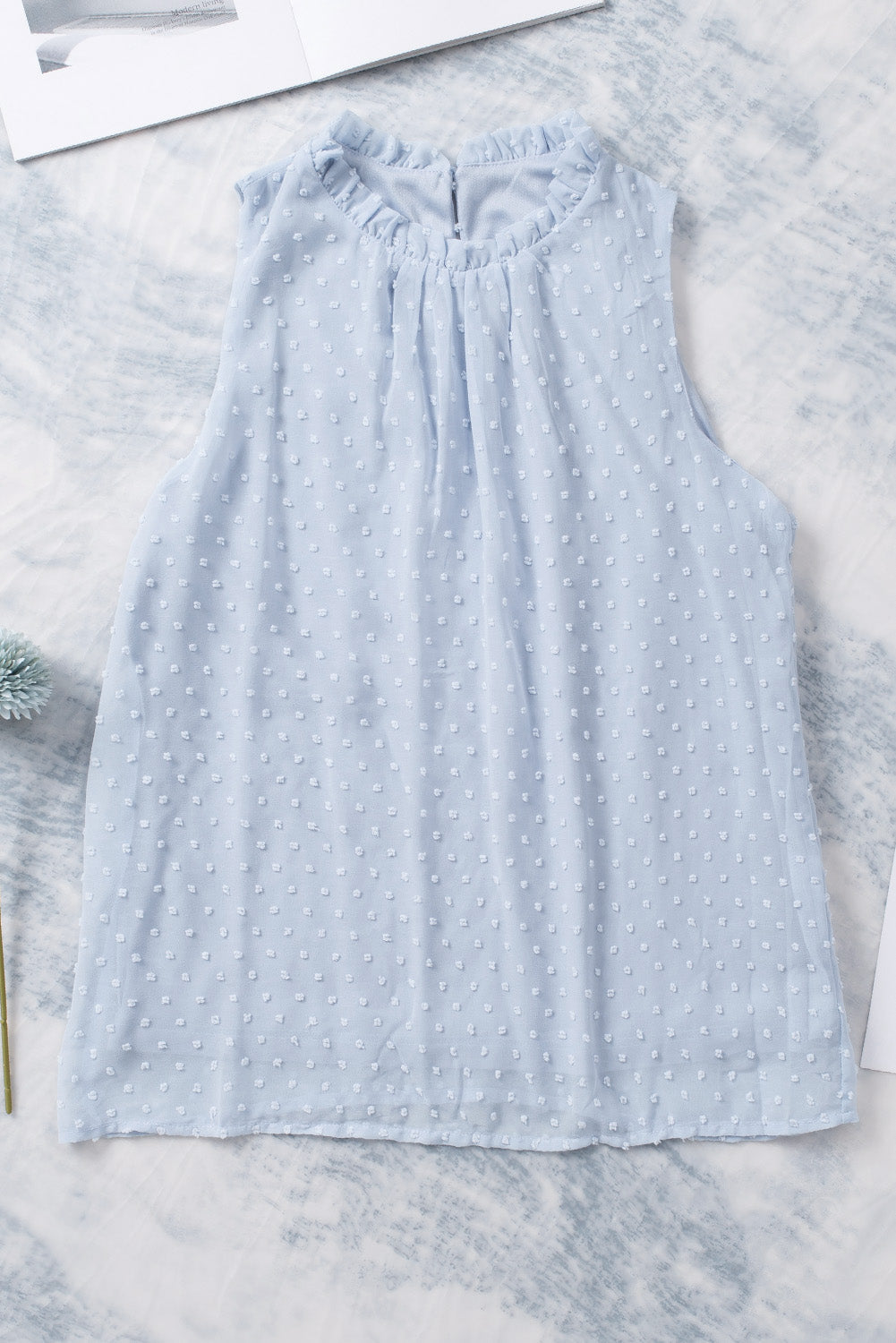 Sierra Dot Sleeveless Ruffle Tank