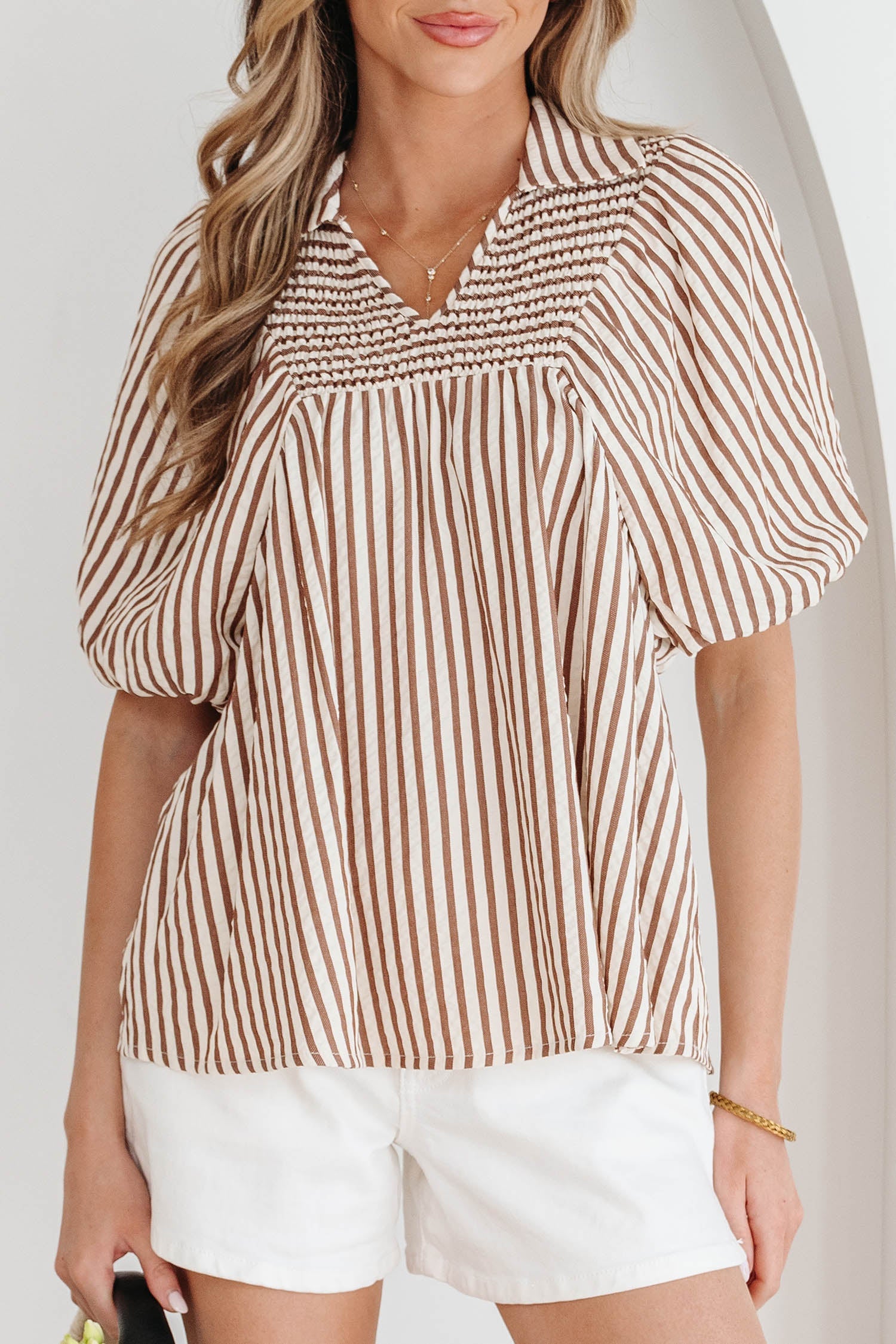Lina Short Puff Sleeve Blouse