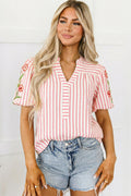 Imani Embroidered Puff Sleeve Blouse