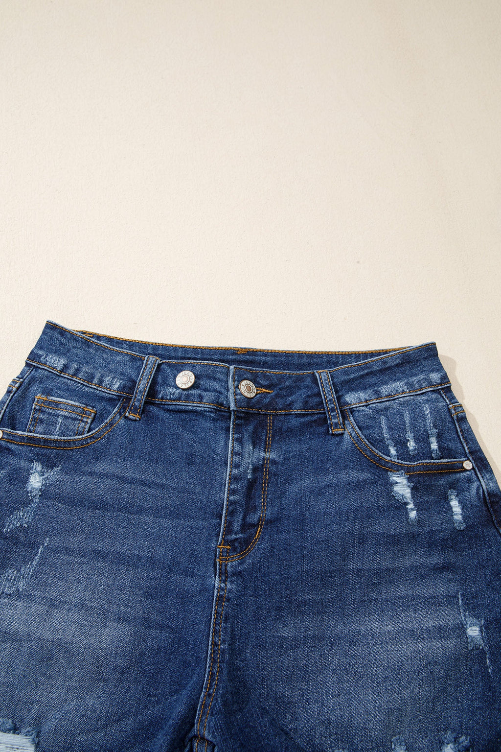 Holland Hem Distressed Whiskery Shorts