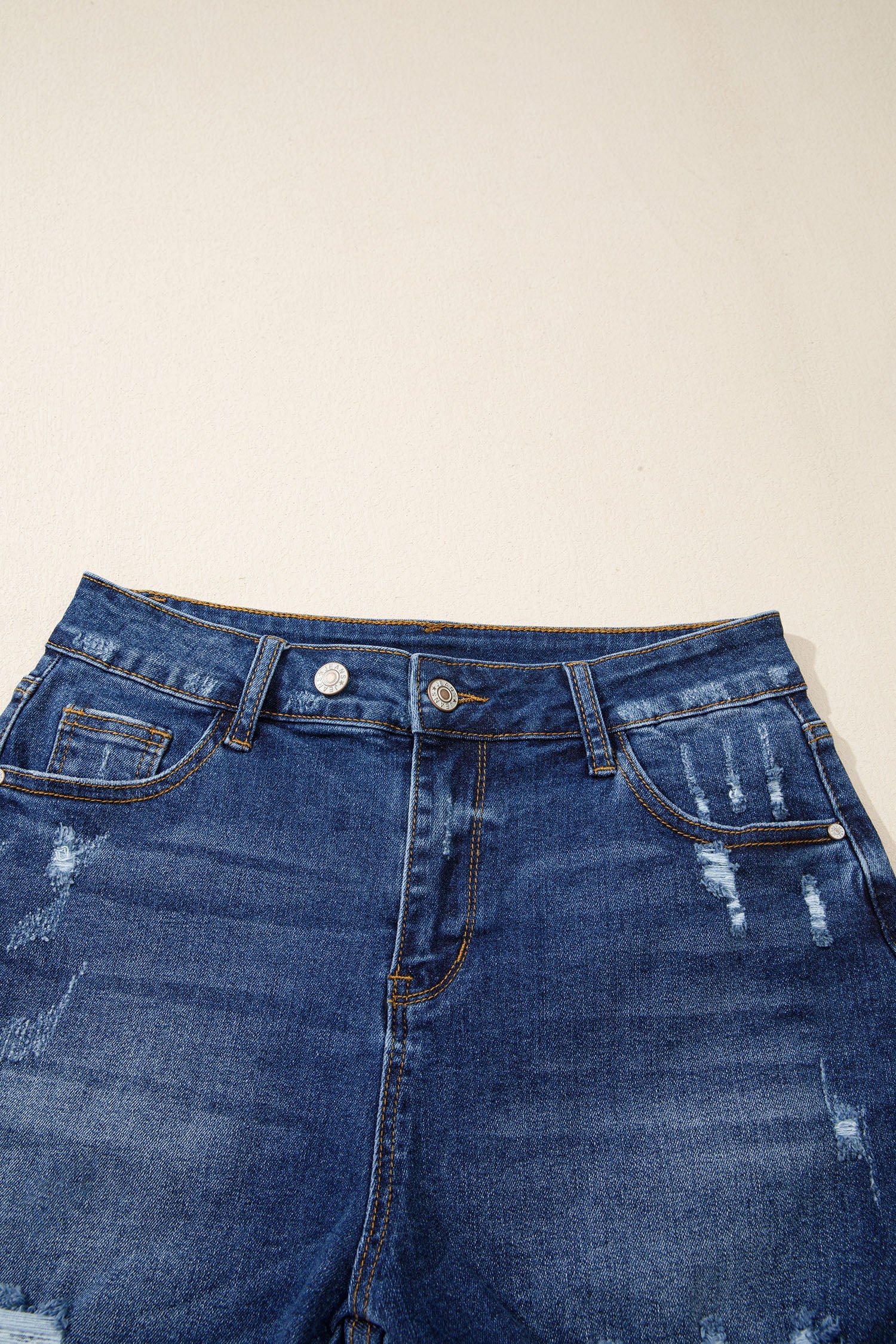 Holland Hem Distressed Whiskery Shorts