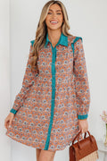Alia Floral Contrast Collared Shirt