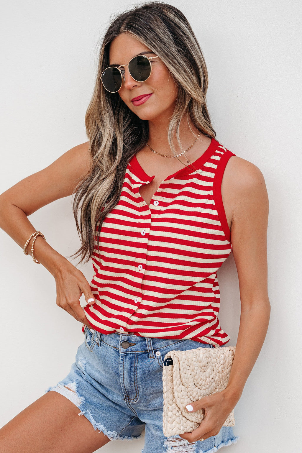 Monica Ribbed Knit Tank Top