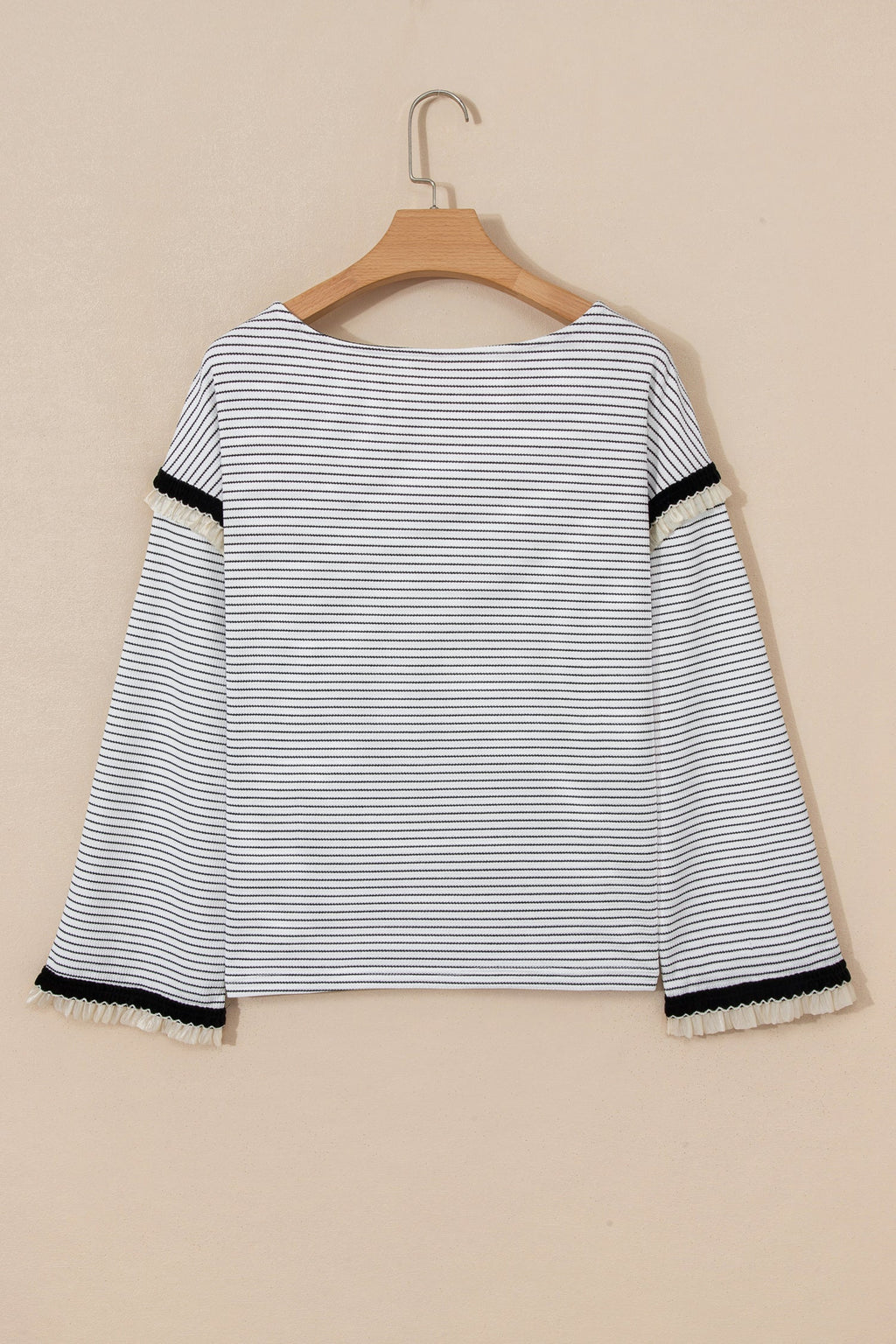 Anya Ruffle Trim Loose Long Sleeve Top