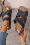 Kathryn Band Retro Platform Slippers