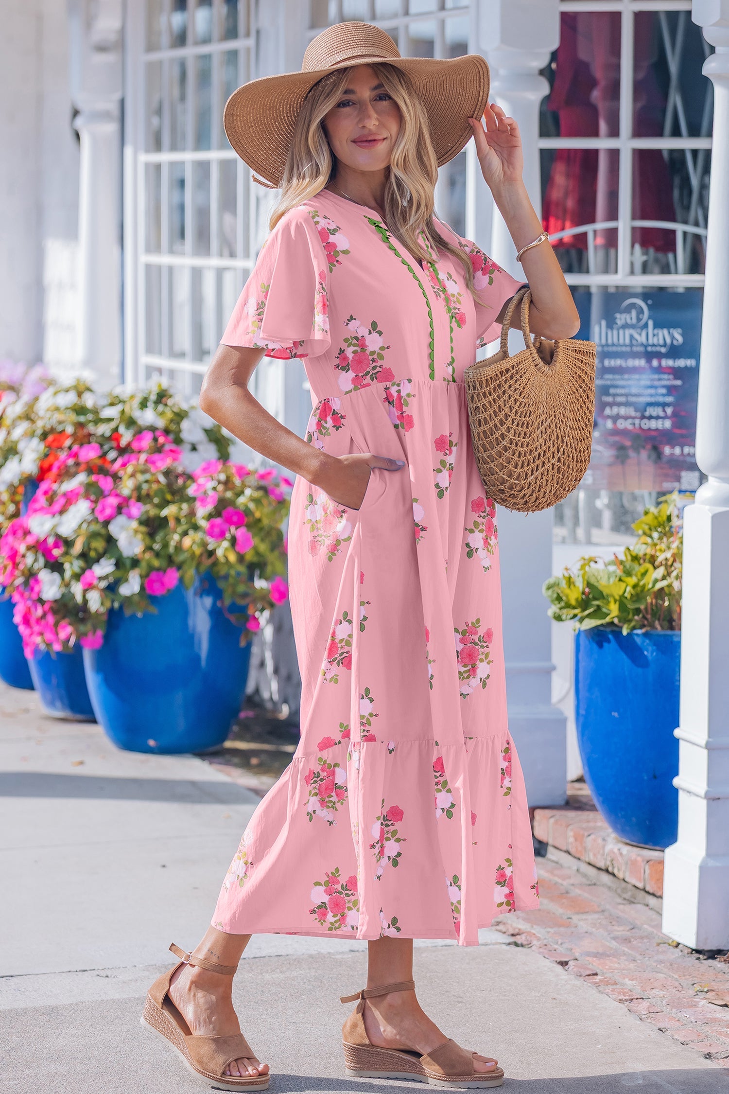 Alena Floral Print Maxi Dress