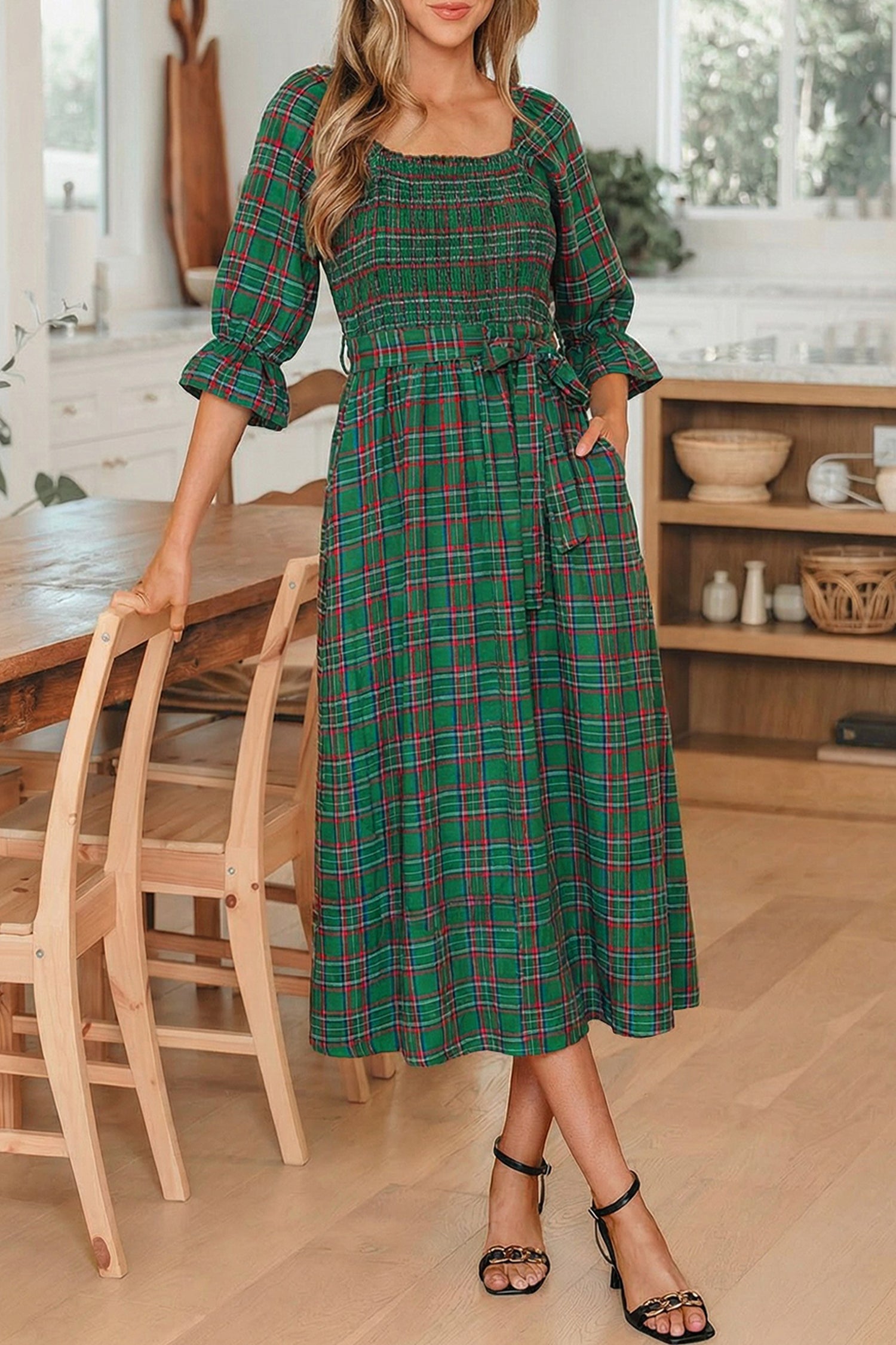 Scarlett Waist Flared Midi Dress
