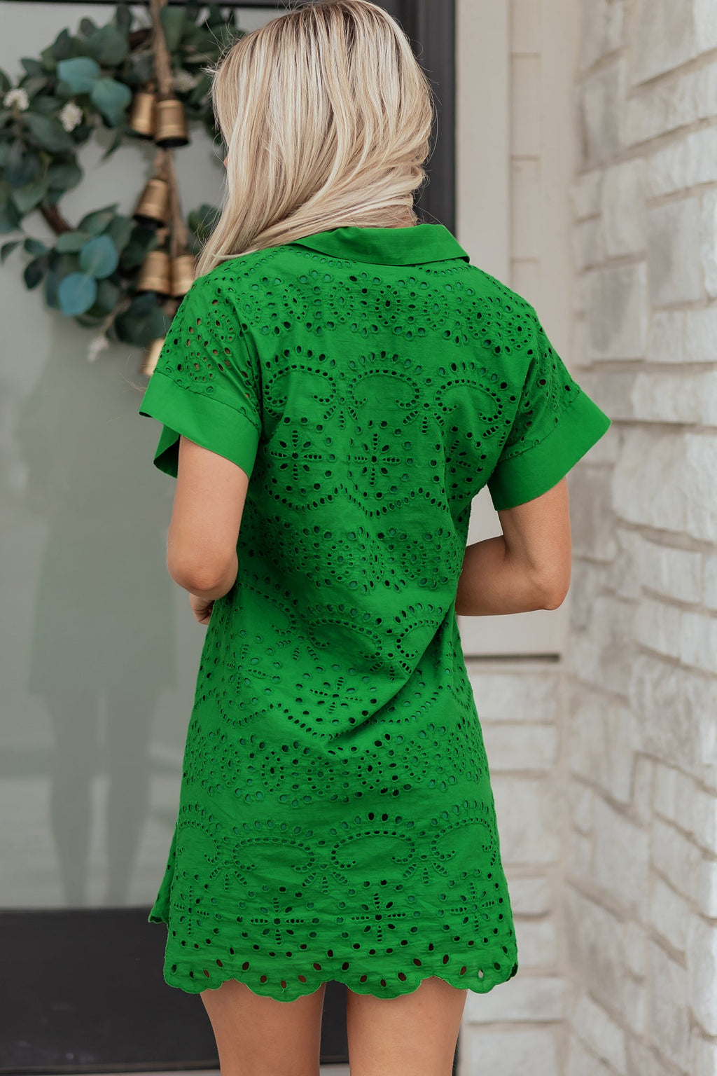 Celine Eyelet Embroidered T Shirt