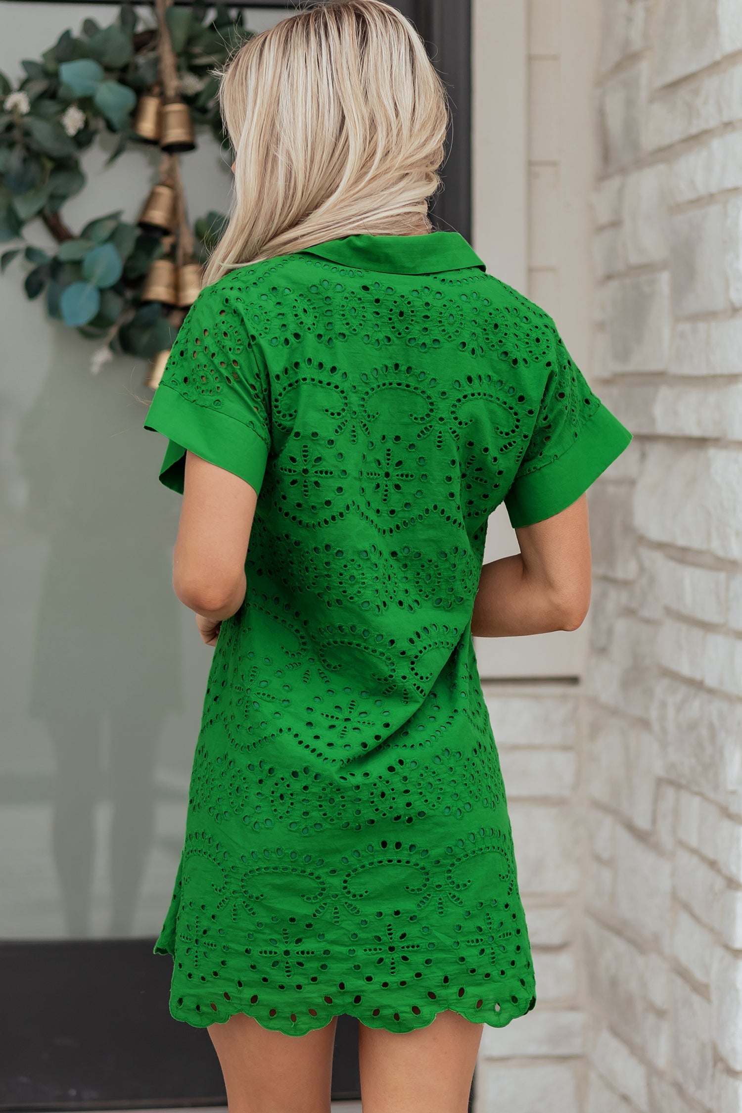 Celine Eyelet Embroidered T Shirt