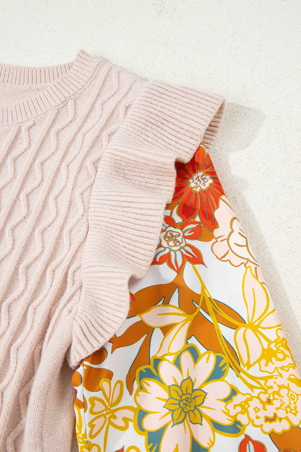 Harper Floral Sleeve Patchwork Sweater