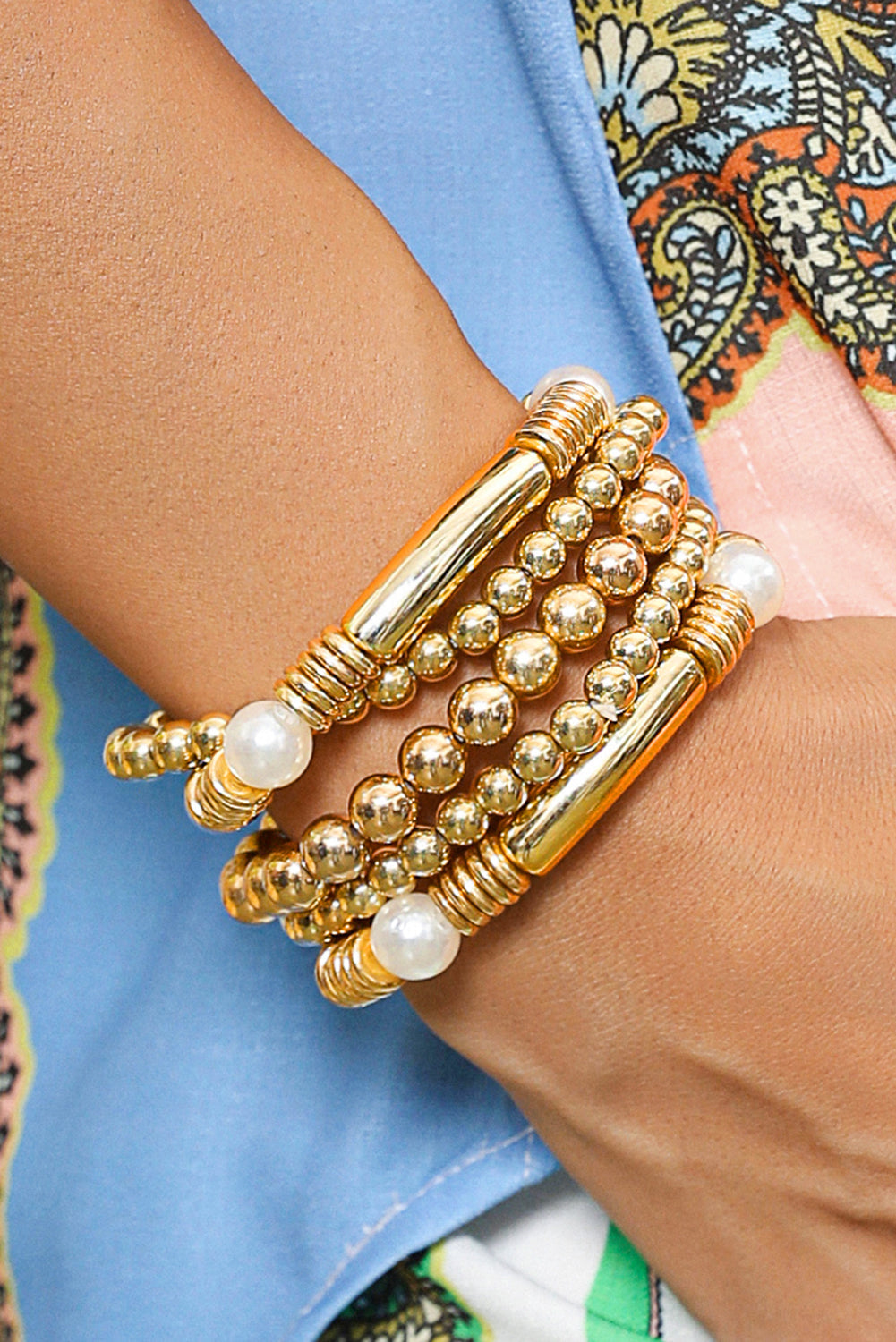 Zoe Plated Beaded Bracelet Set
