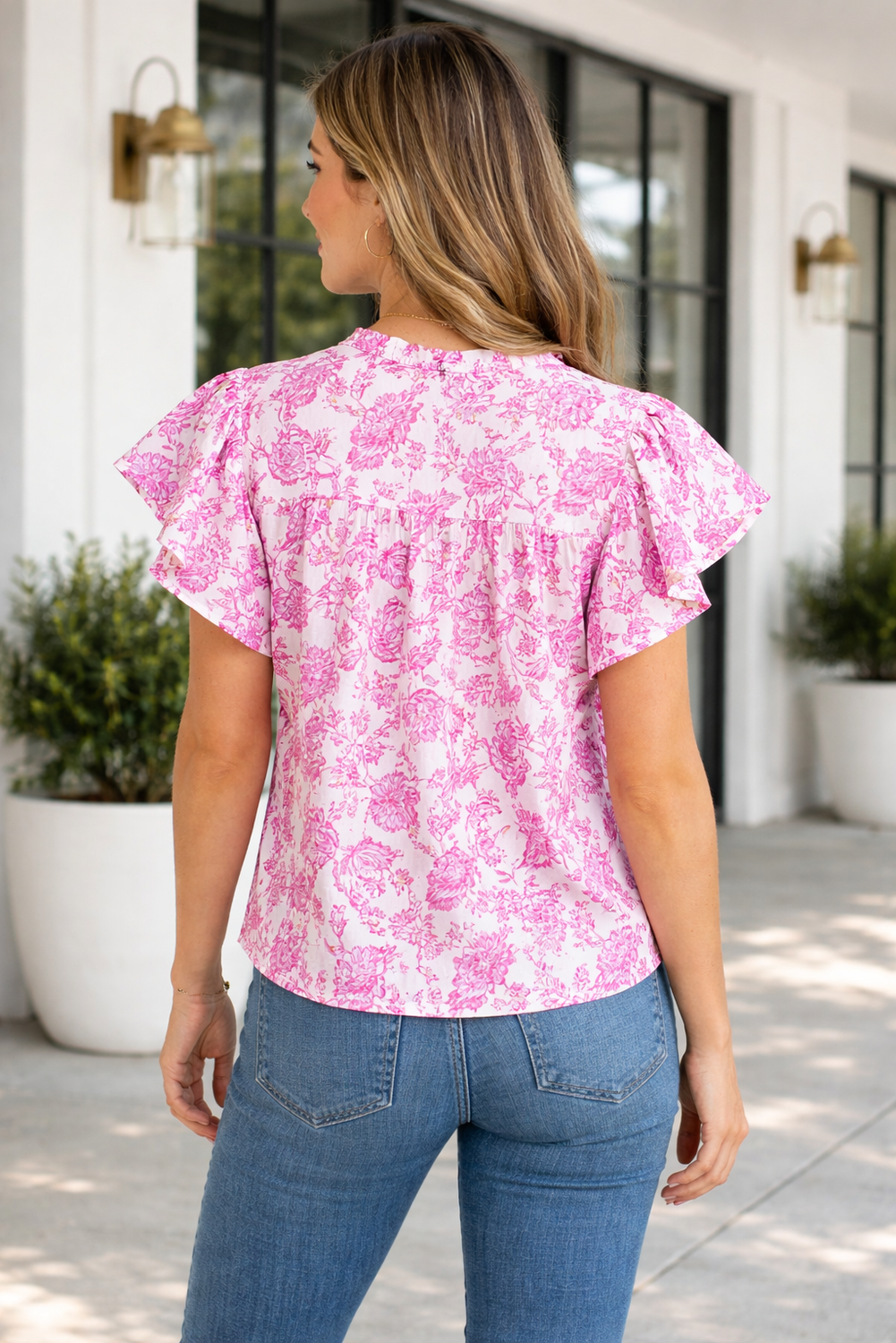 Hunter Ruffle Sleeve Blouse Top