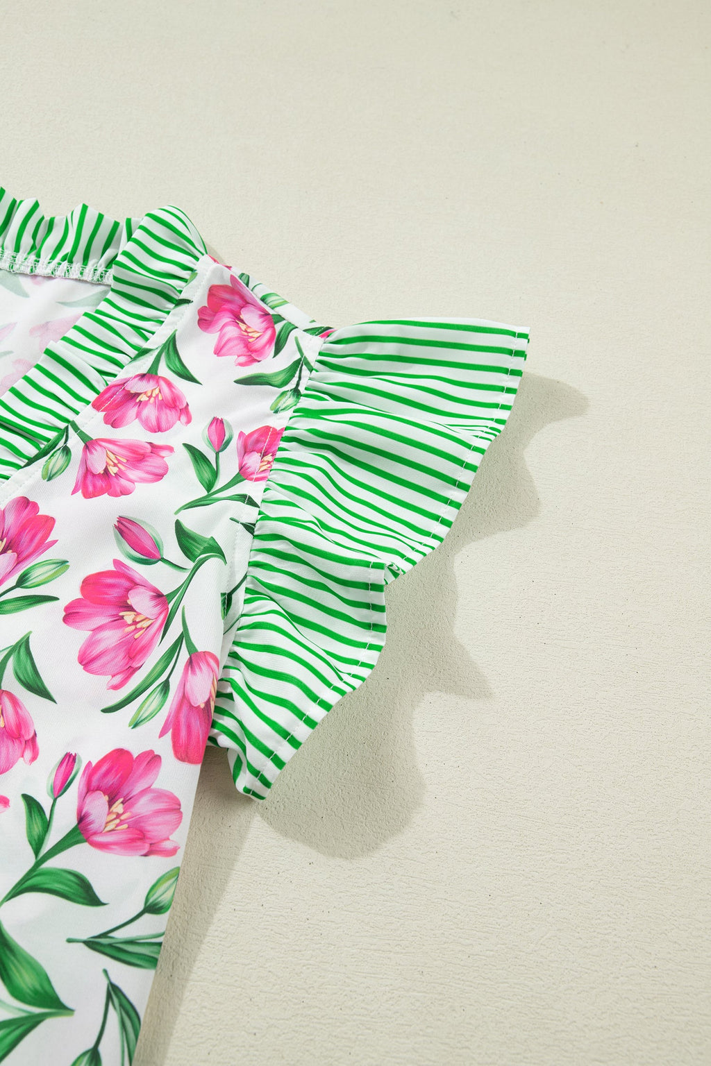 Adelaide Striped Ruffle Trim Blouse