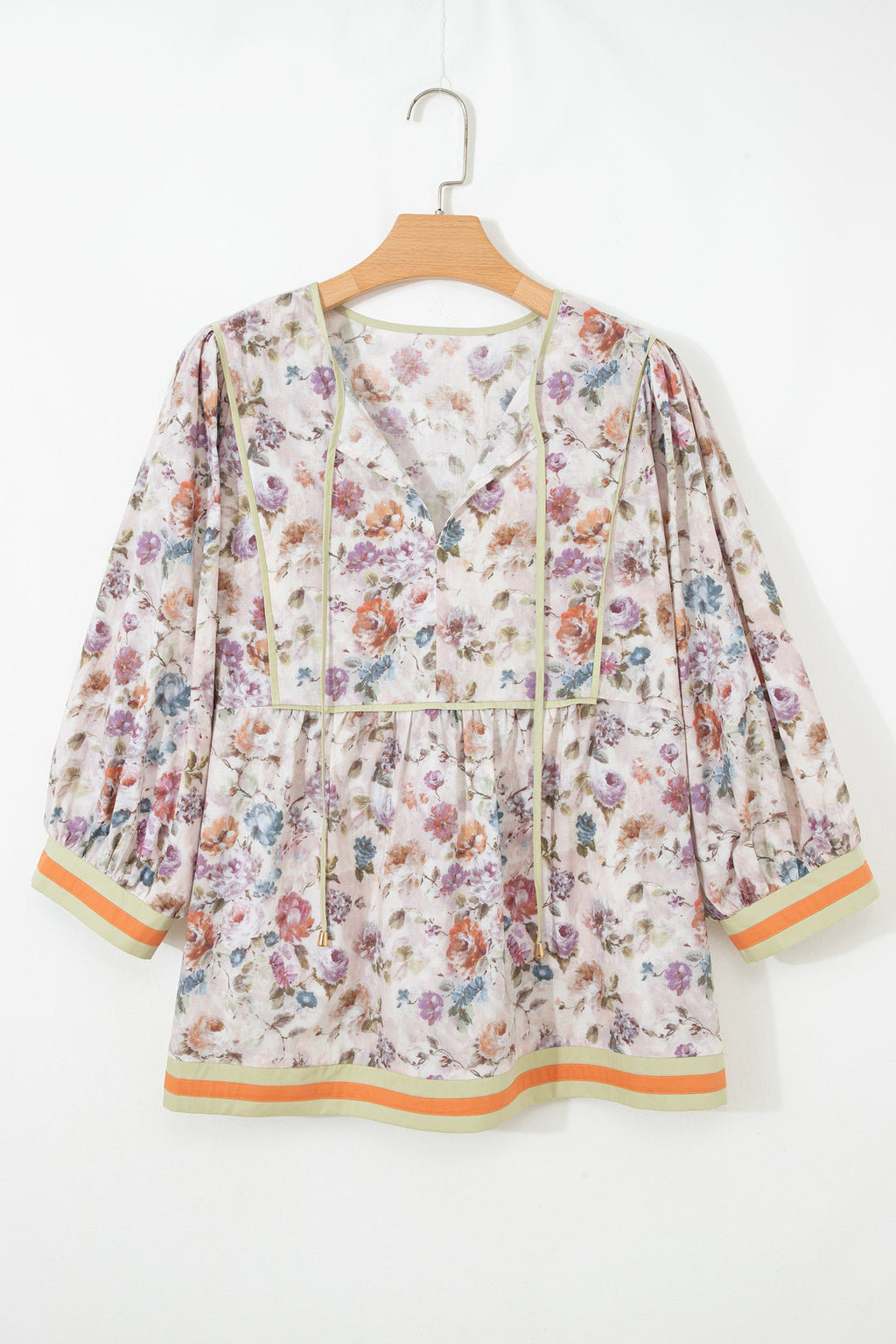 Andi Striped Detail Babydoll PLUS Blouse