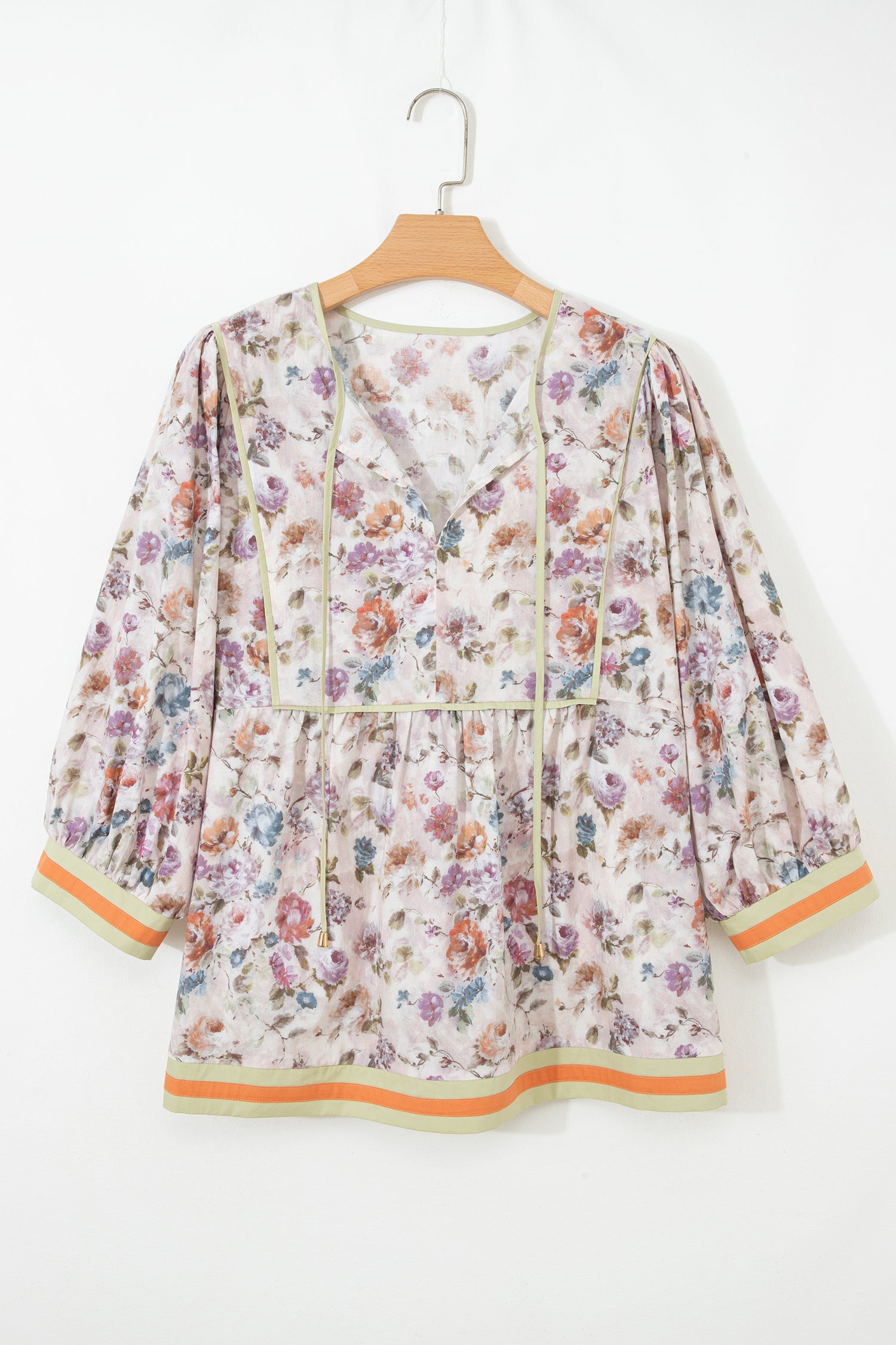Andi Striped Detail Babydoll PLUS Blouse