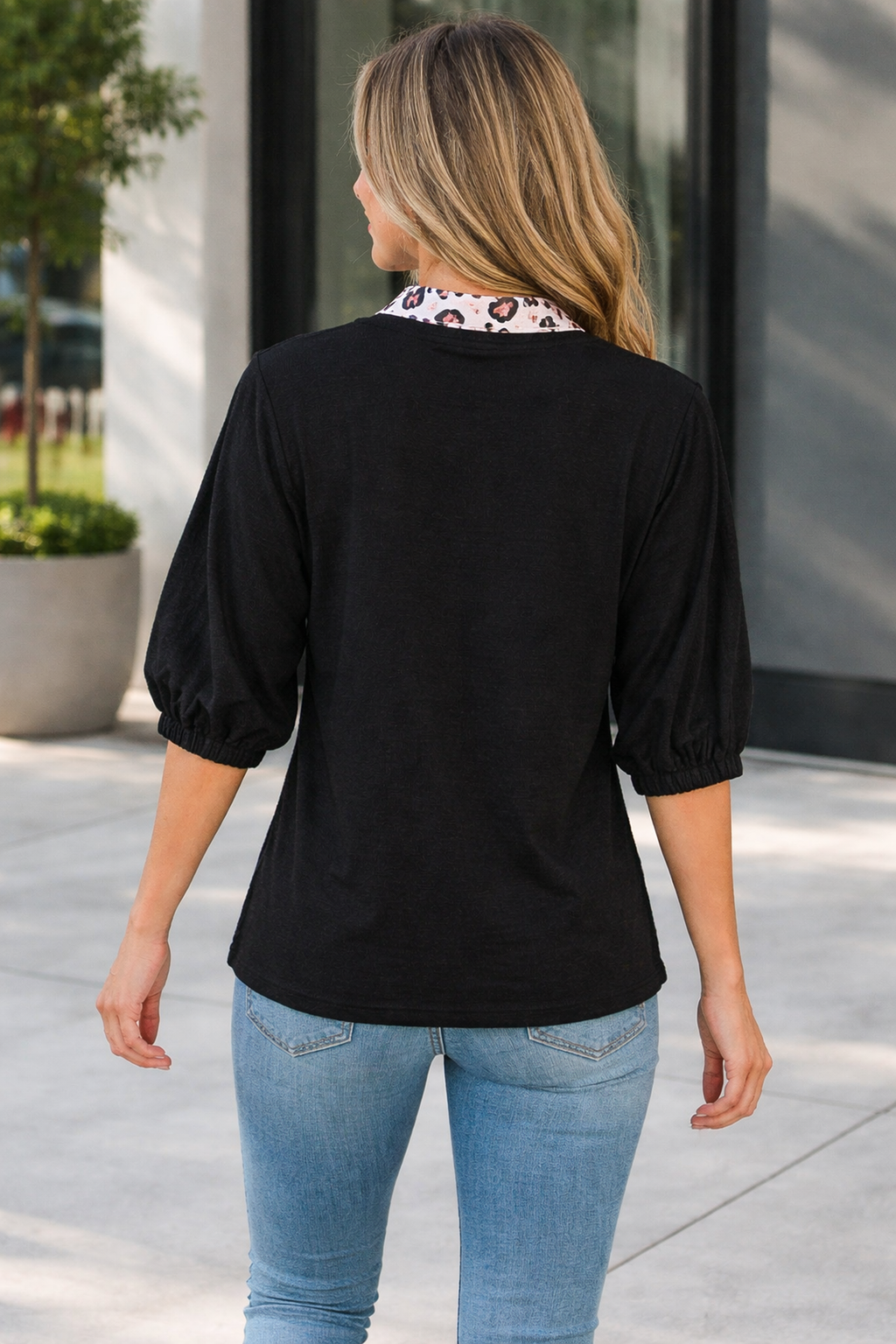 Keziah Sleeve Patchwork Trim Blouse