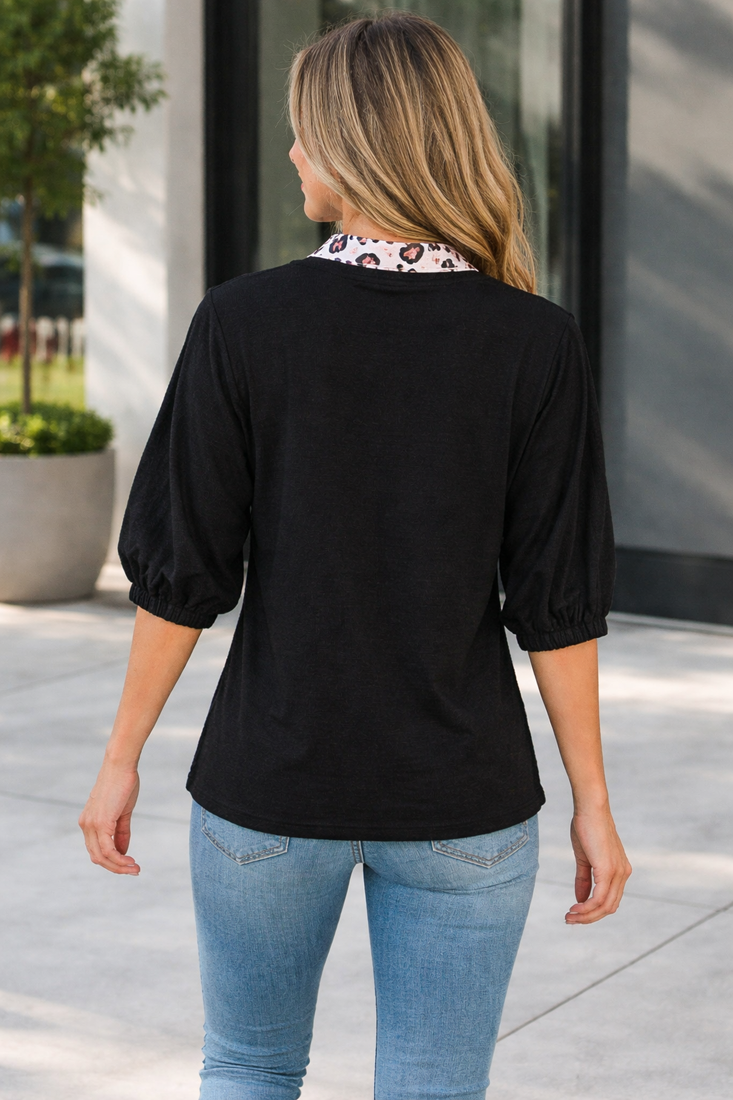 Keziah Sleeve Patchwork Trim Blouse