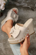 Nyomi Studded Wedge Platform Slippers