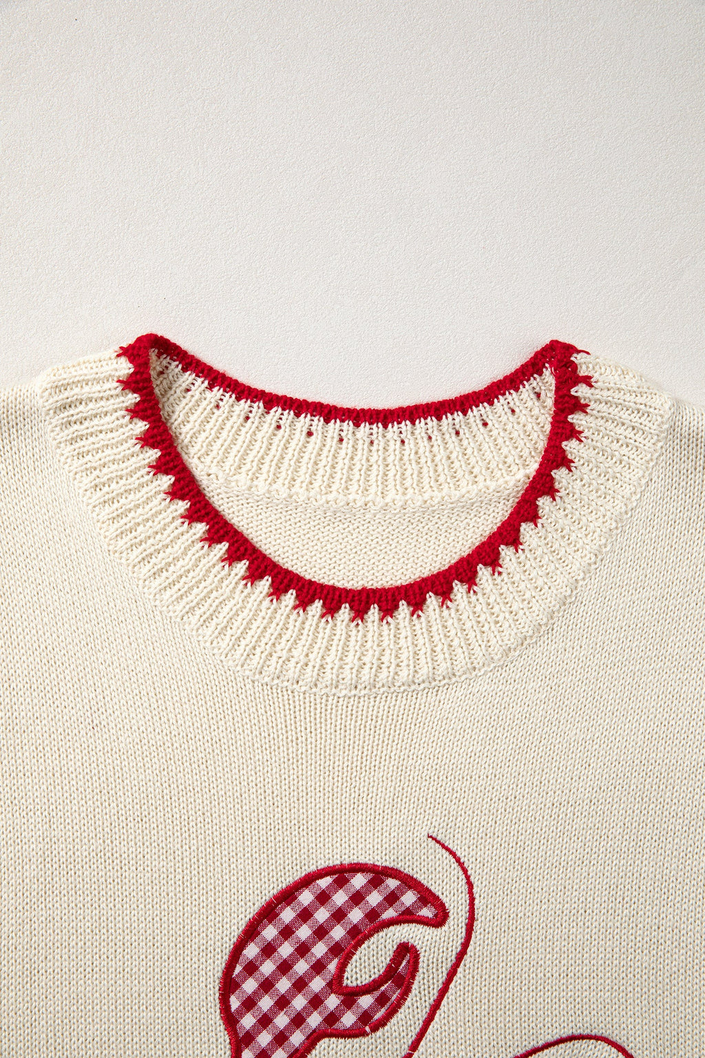 Emmeline Plaid Crawfish Knit Sweater